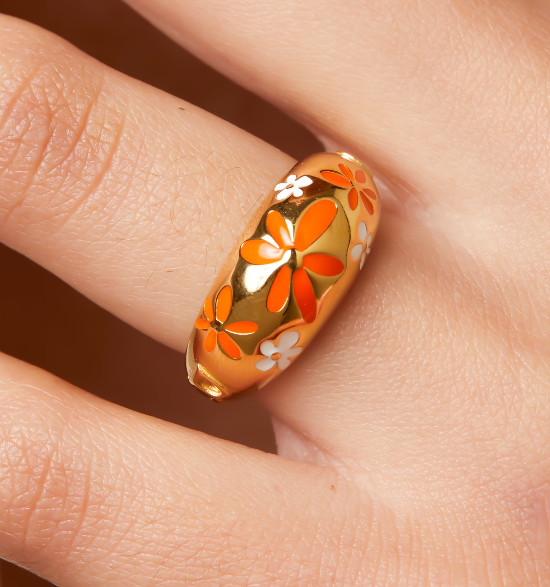 Flower Ring - Orange
