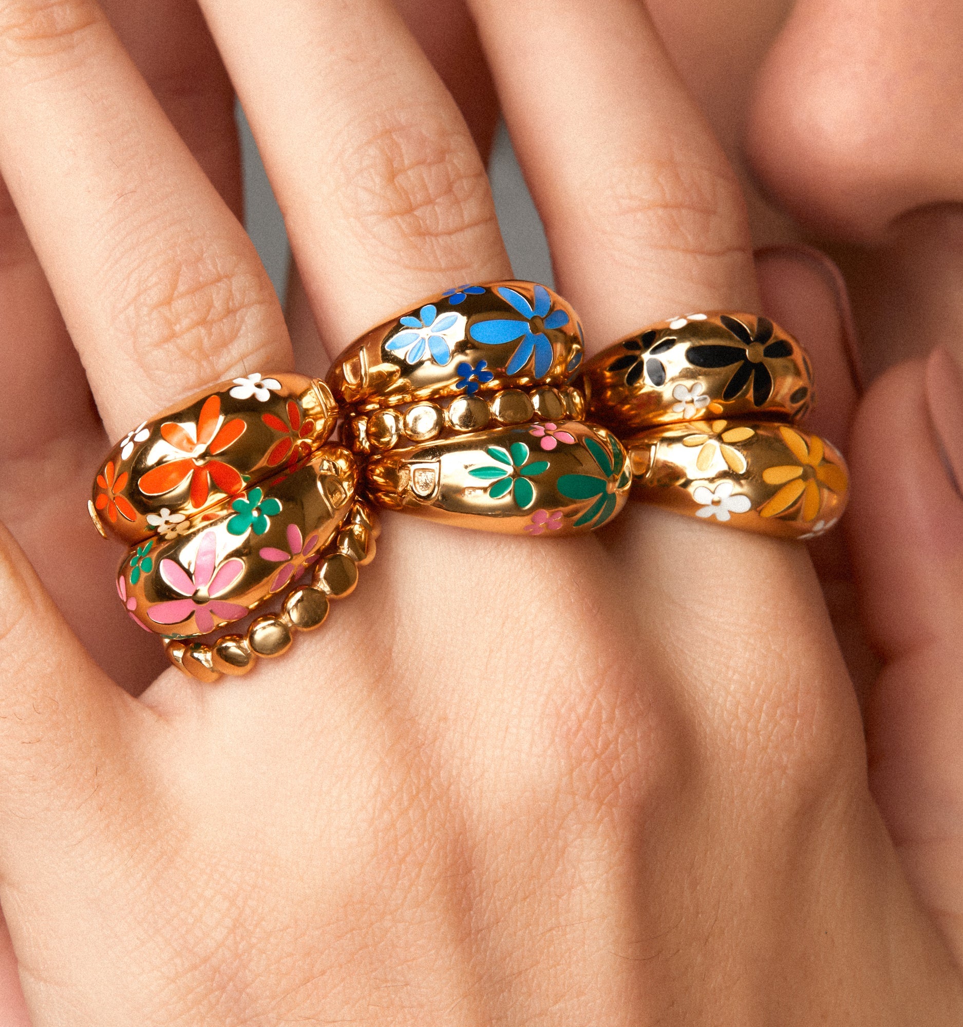 Flower Ring - Orange