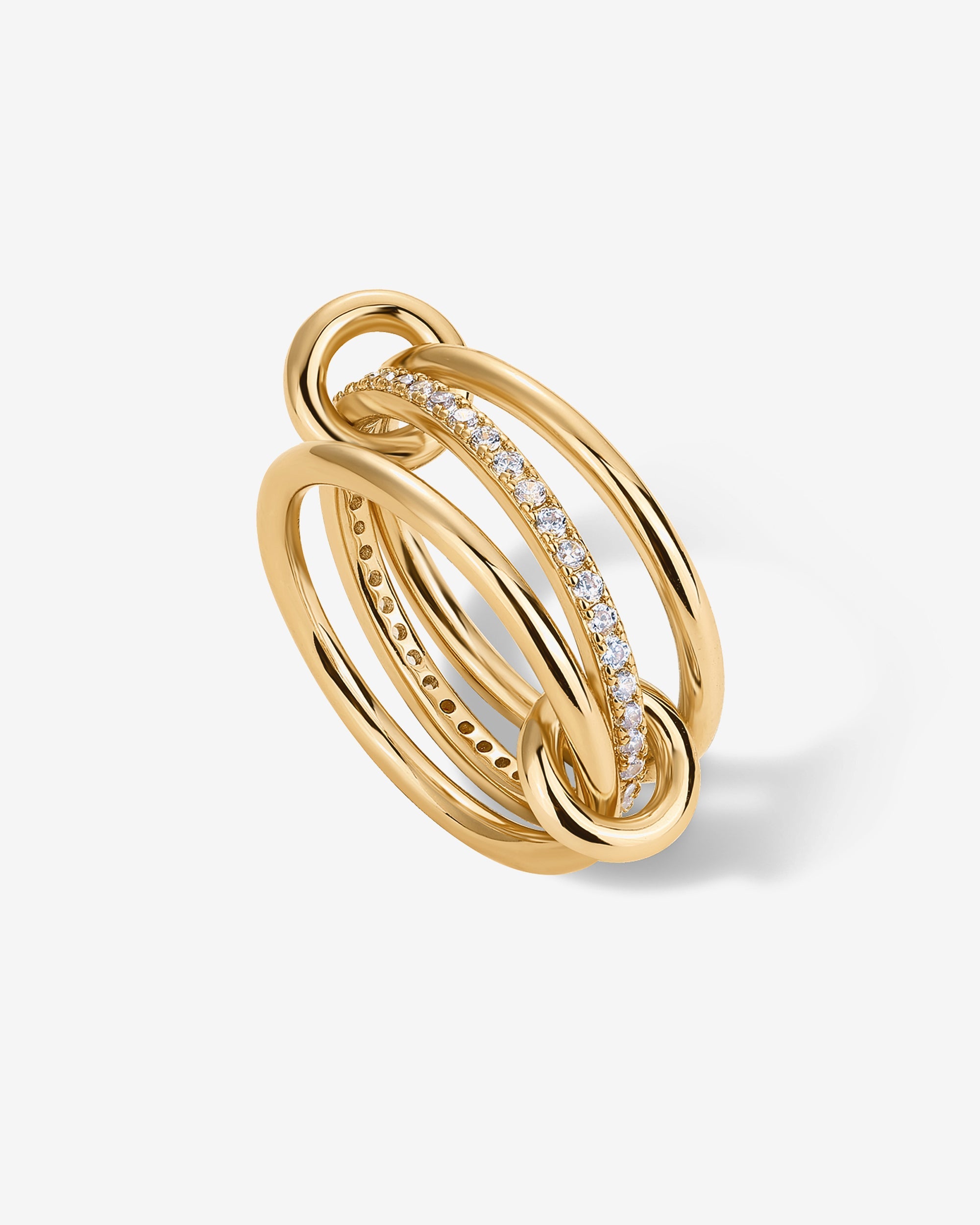 Interlocked Stack-and-Shine Ring