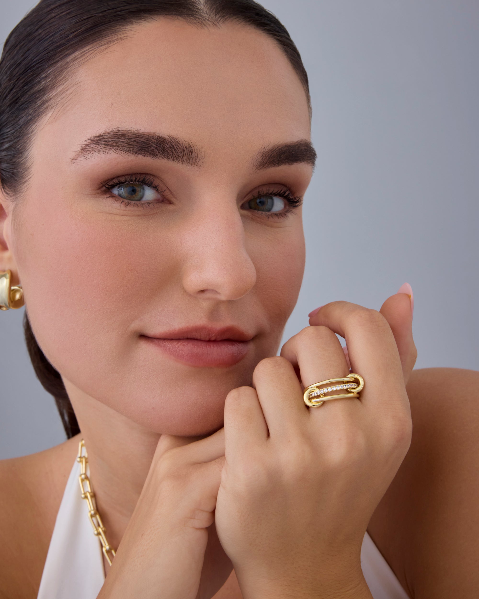 Interlocked Stack-and-Shine Ring