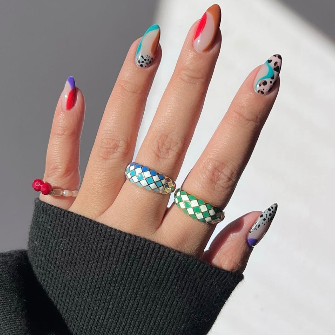 Emerald Green Checker Ring