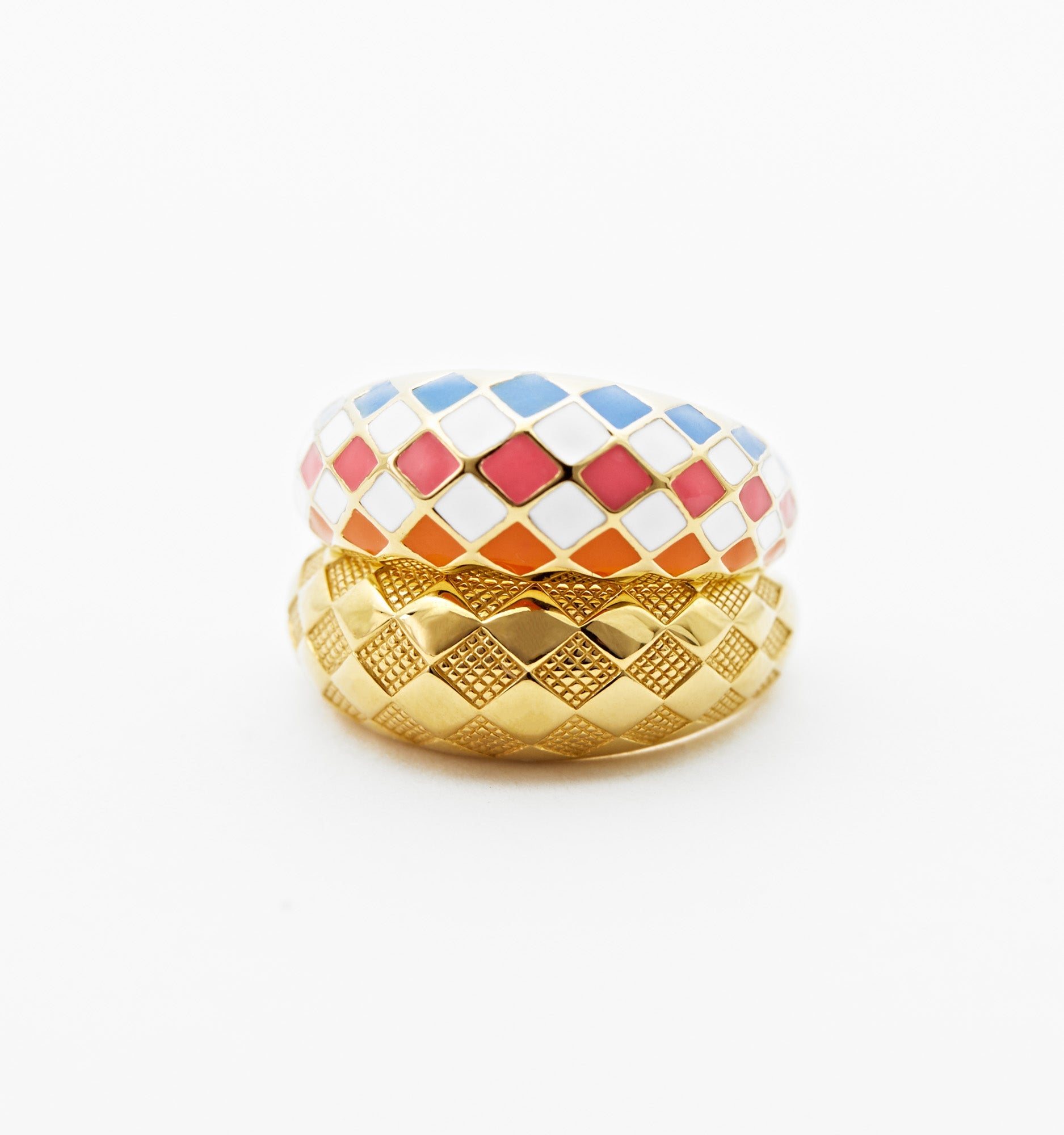 Checker Rings - Sunrise Set of 2