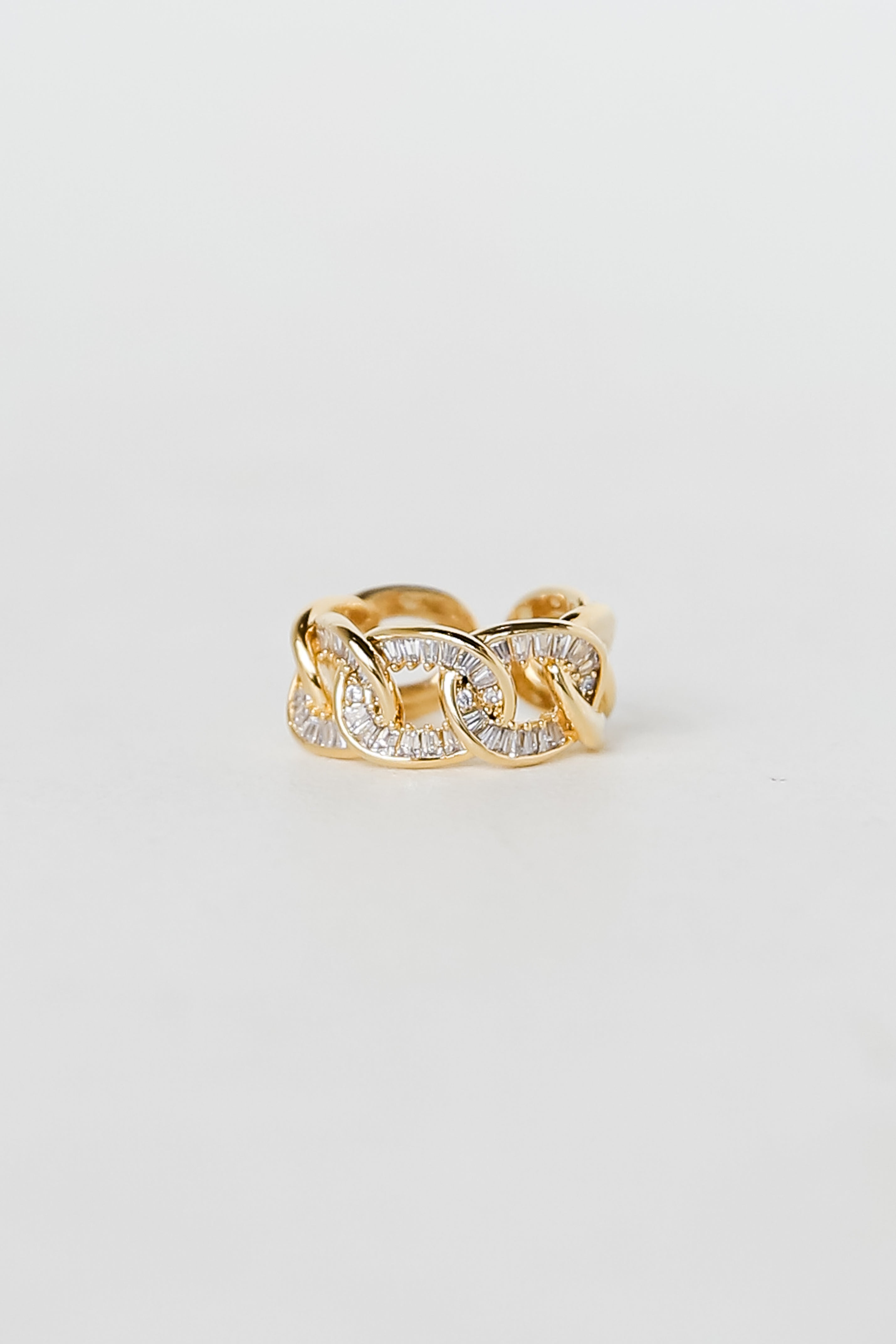 FINAL SALE - Ali Gold Rhinestone Chain Ring