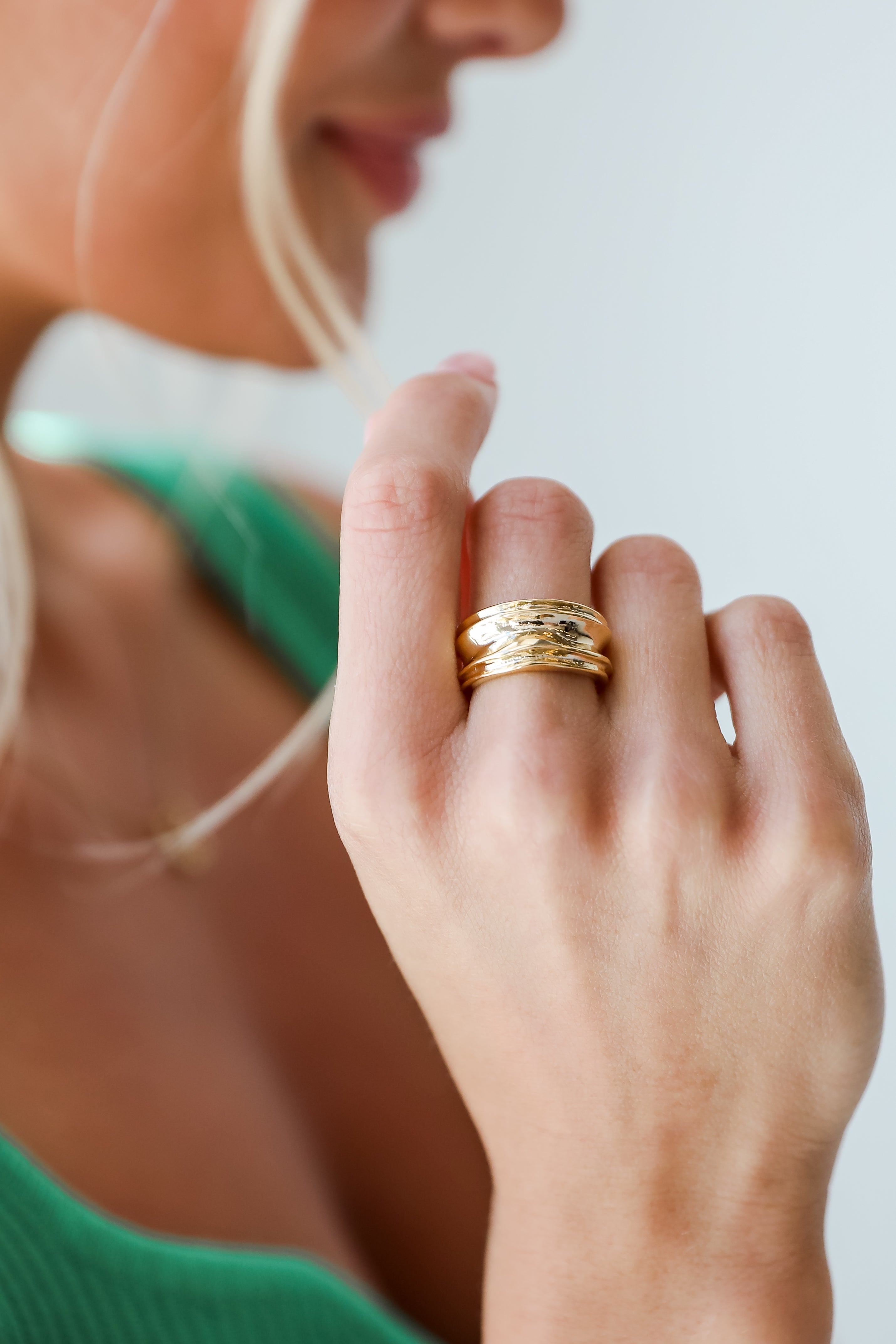 Esther Gold Hammered Ring