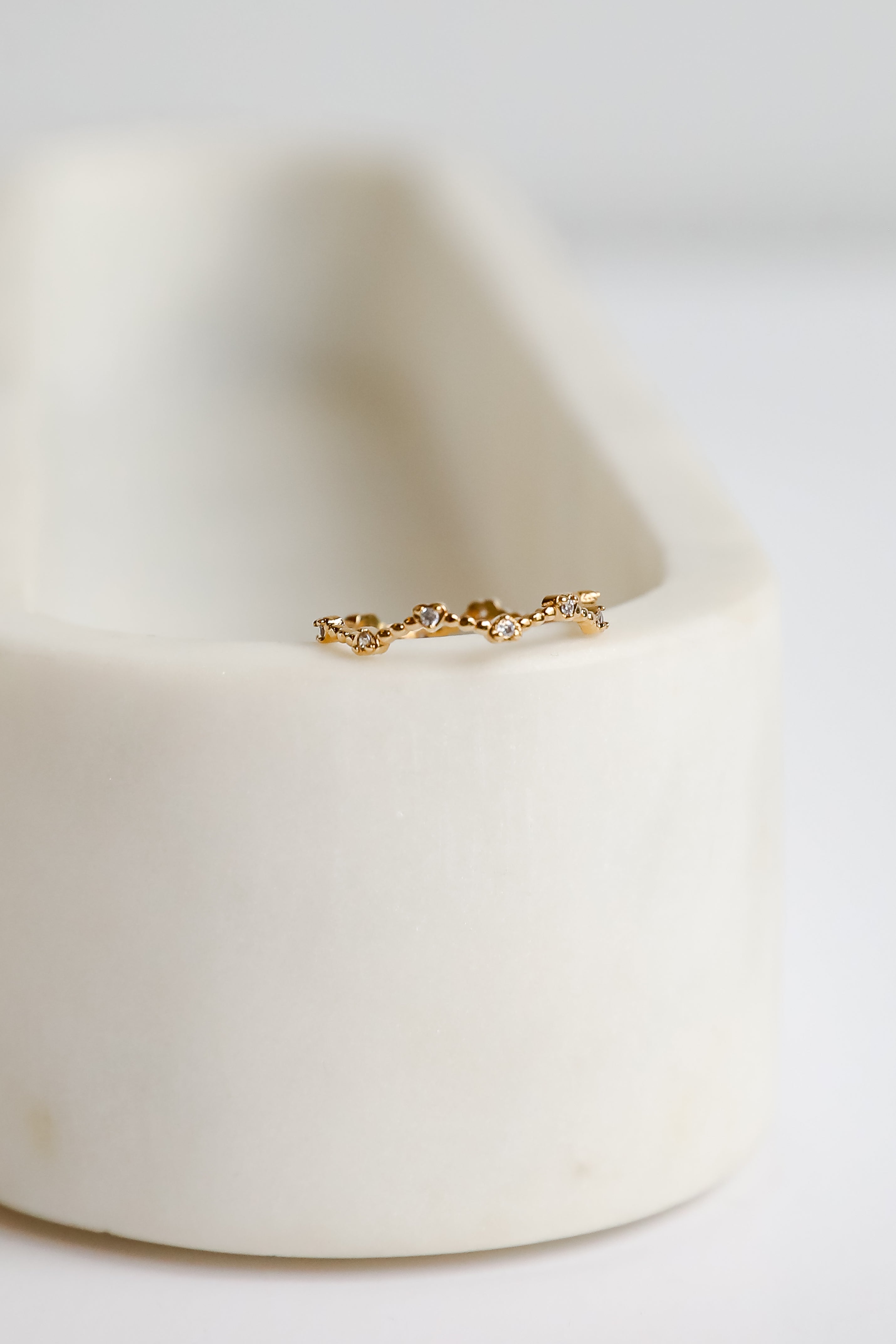FINAL SALE - Everleigh Gold Rhinestone Heart Ring
