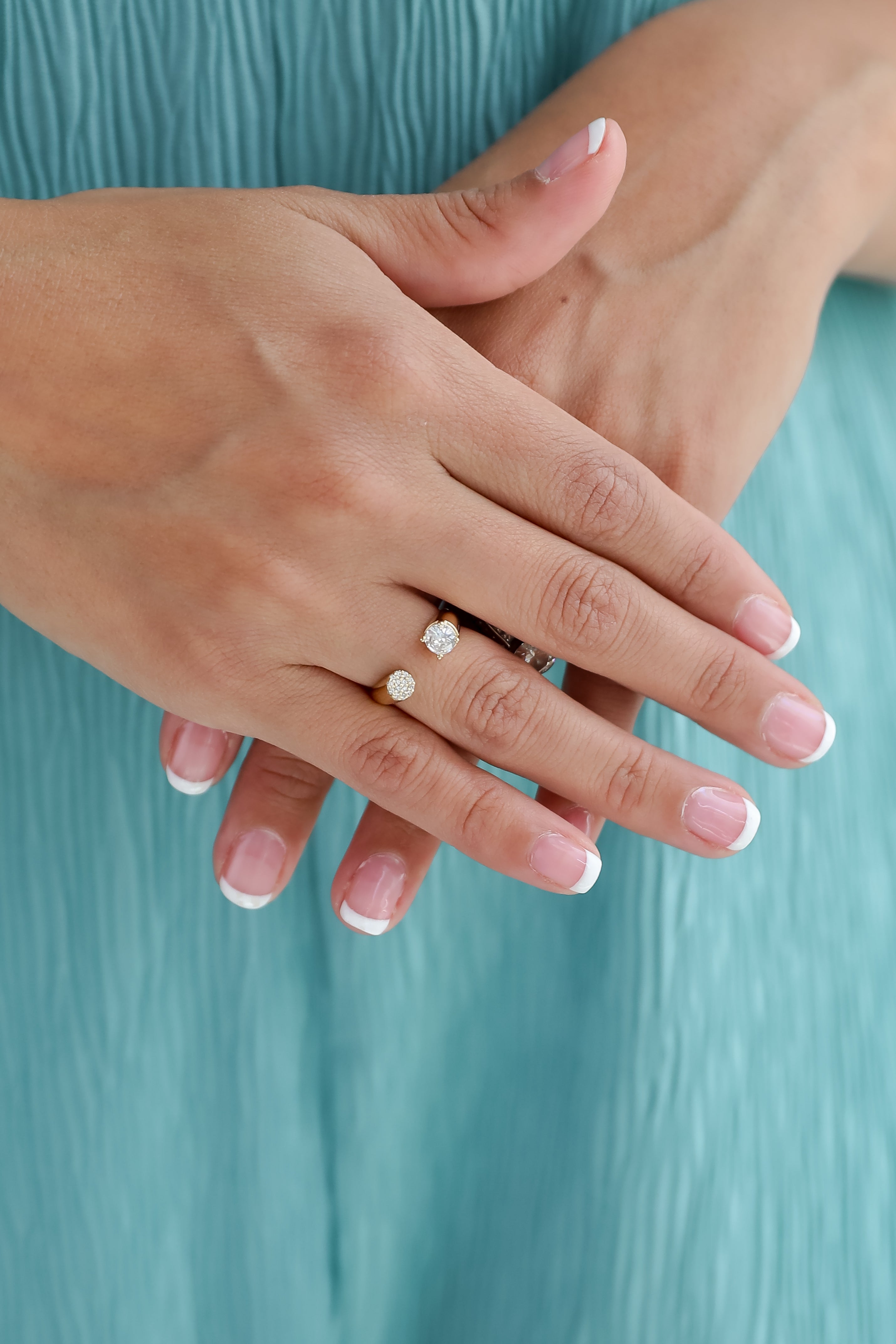 FINAL SALE - Ella Gold Rhinestone Open Ring