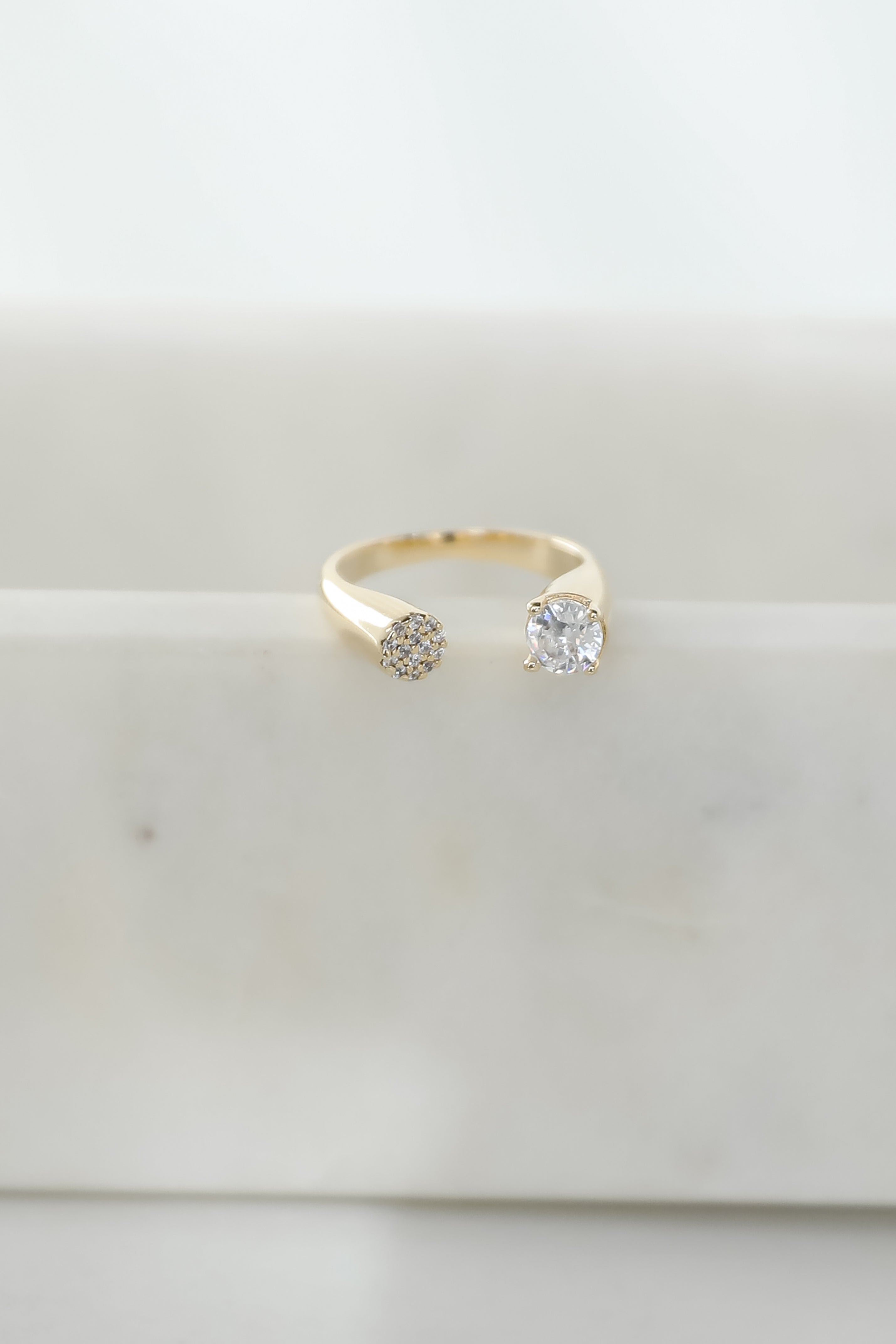 FINAL SALE - Ella Gold Rhinestone Open Ring