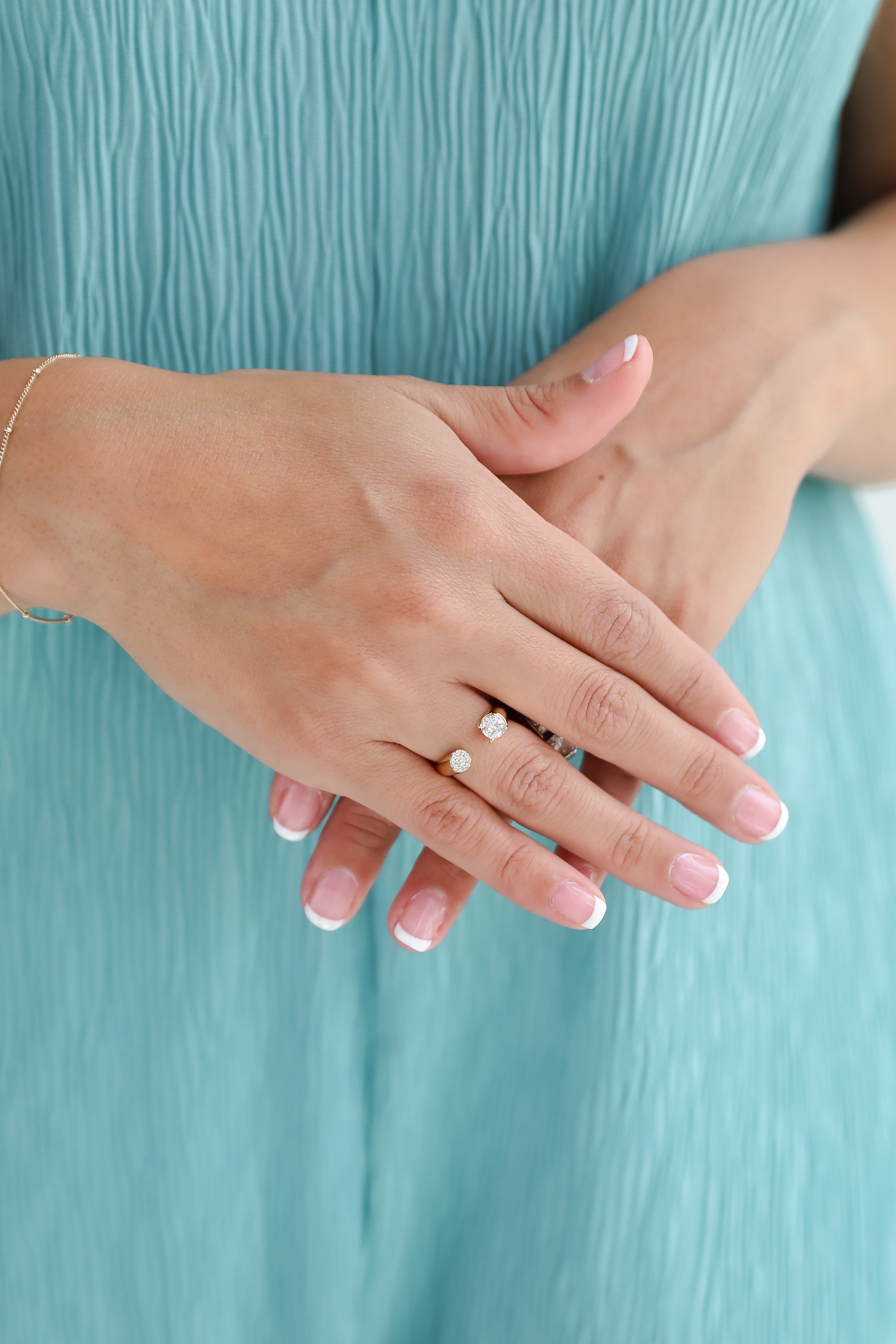 FINAL SALE - Ella Gold Rhinestone Open Ring