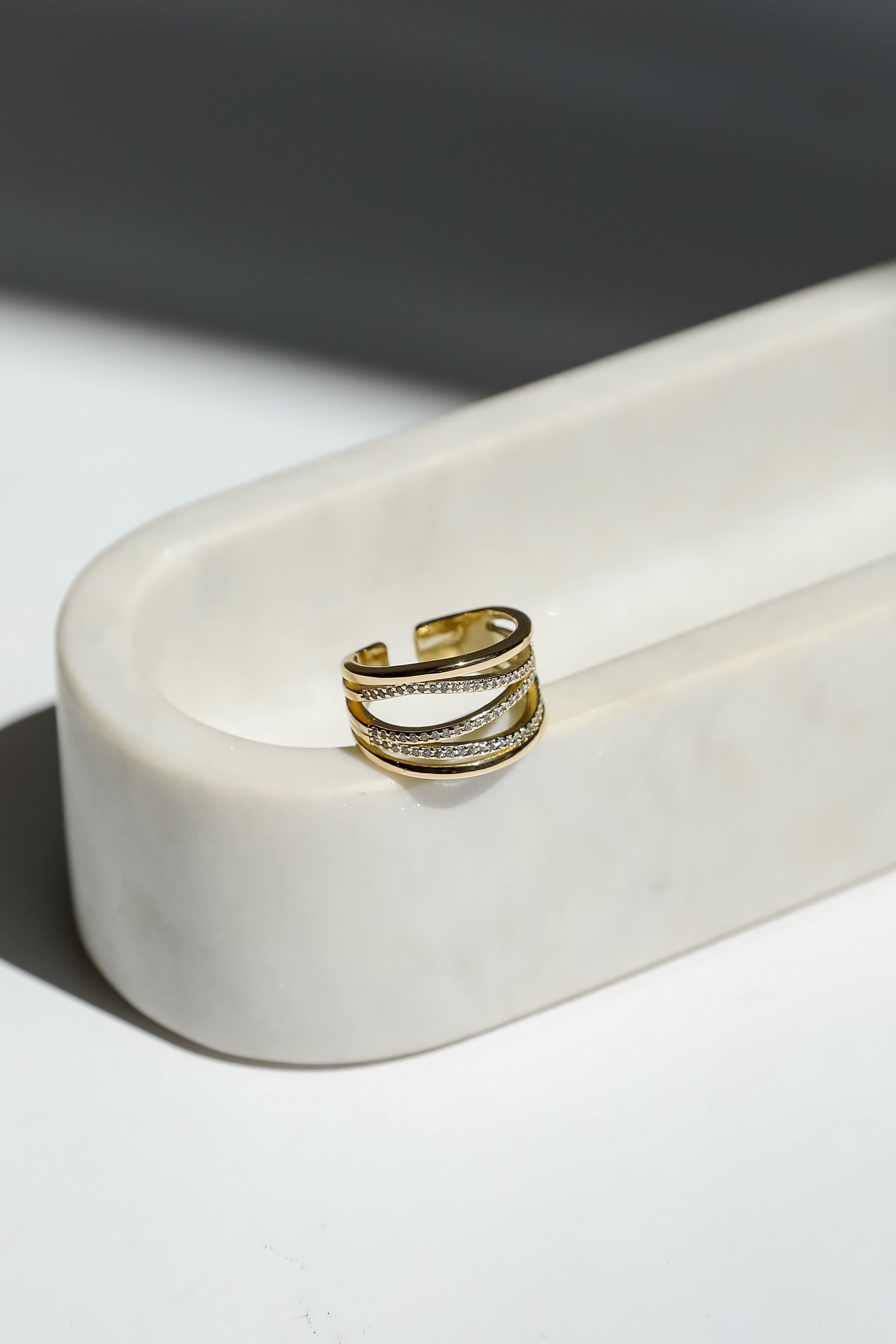 Kelsey Gold Rhinestone Ring