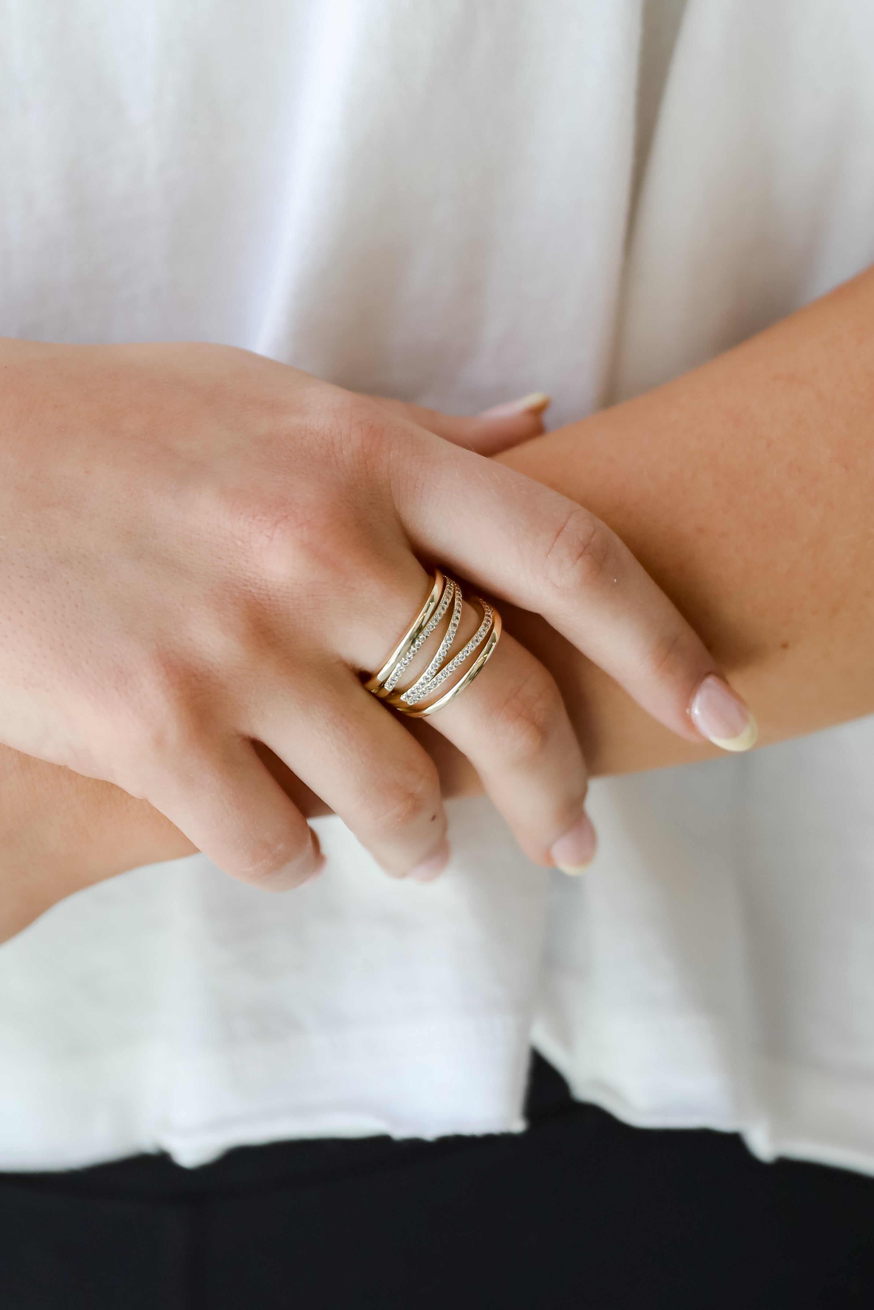 Kelsey Gold Rhinestone Ring