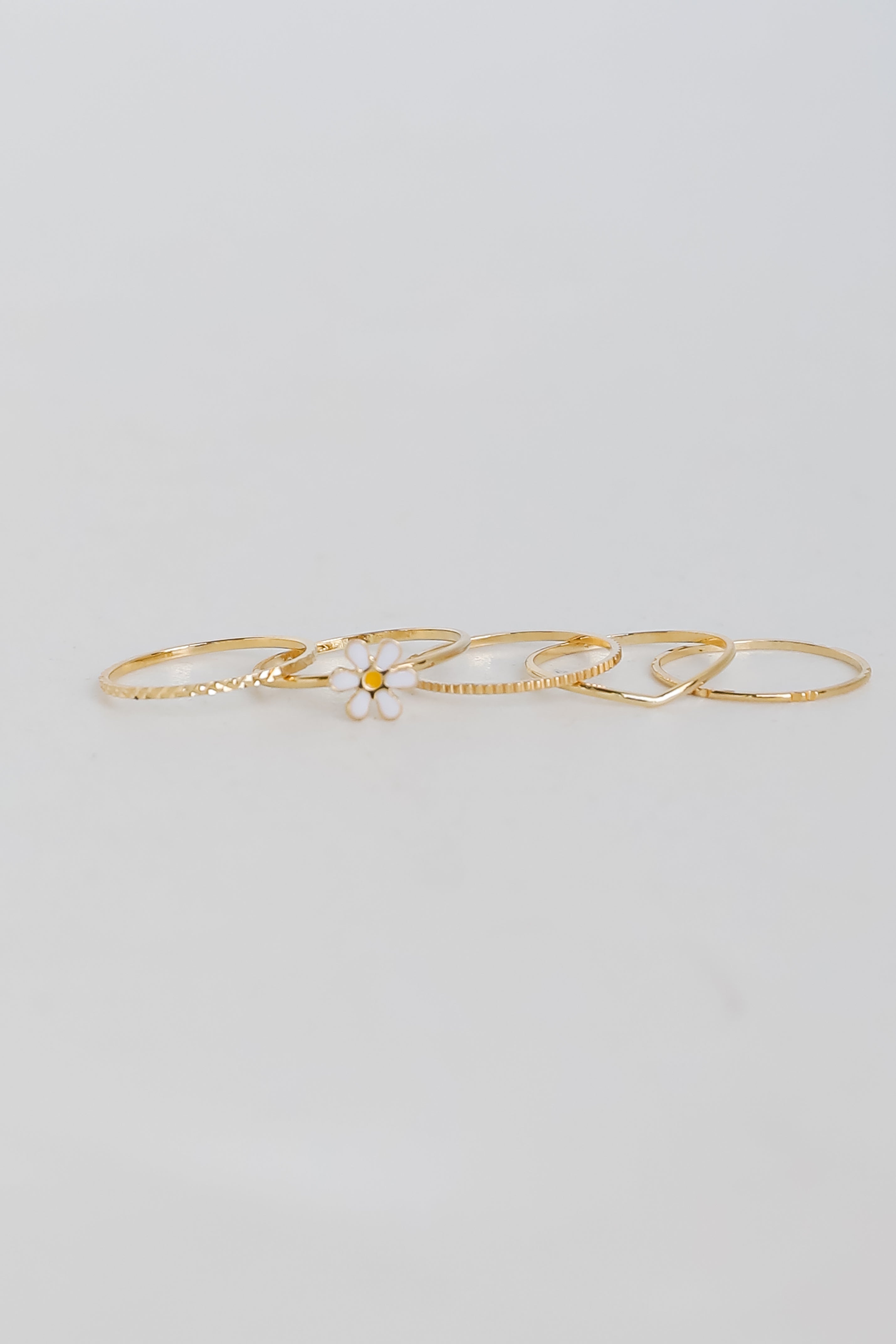 FINAL SALE - Hannah Gold Flower Ring Set