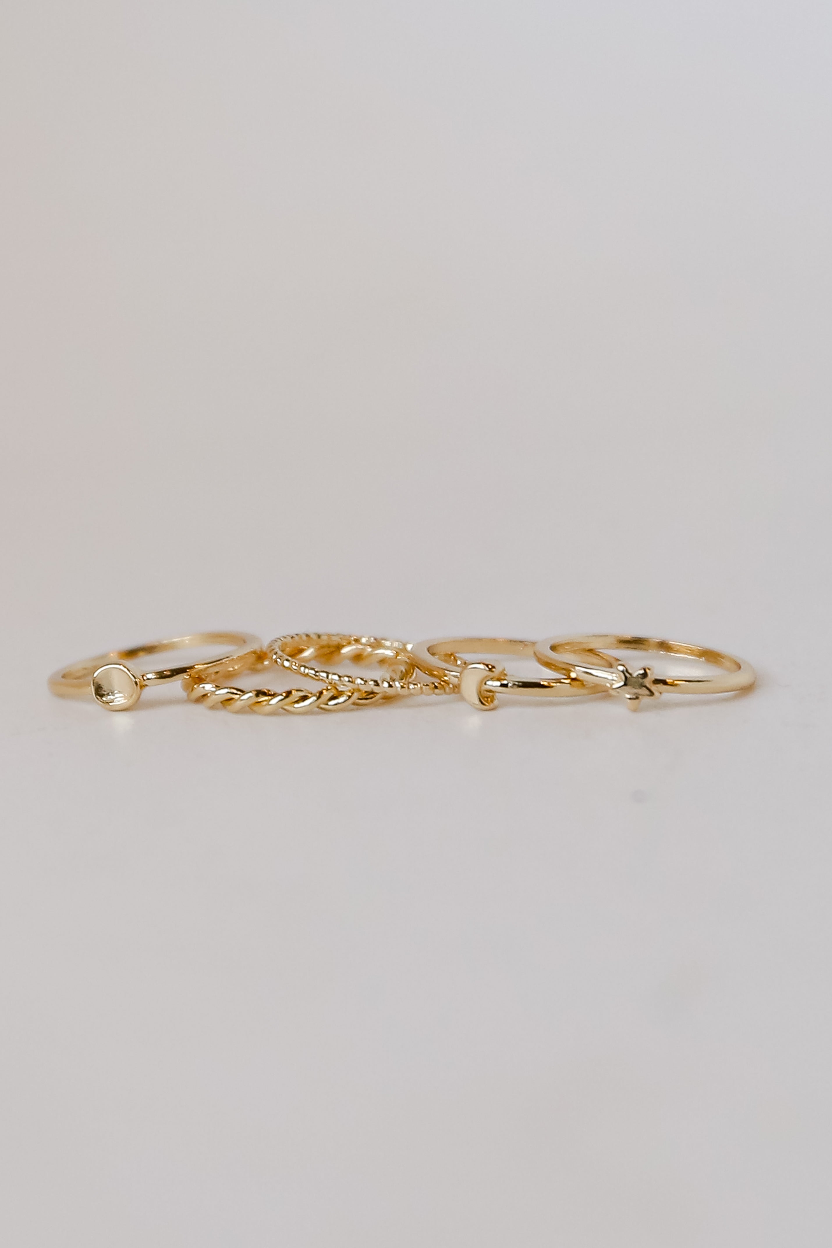 FINAL SALE - Rylee Gold Star + Moon Ring Set