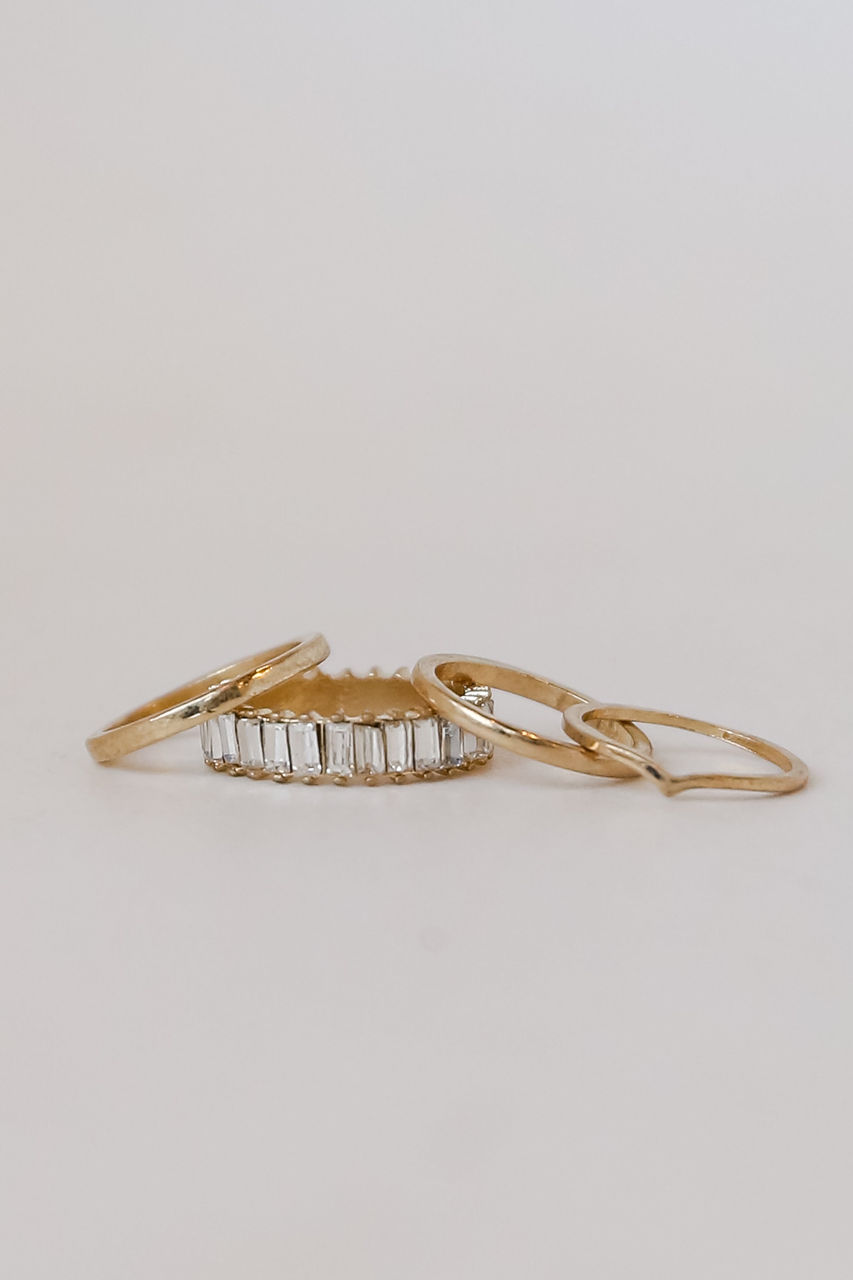 FINAL SALE - Joanna Gold Rhinestone Ring Set