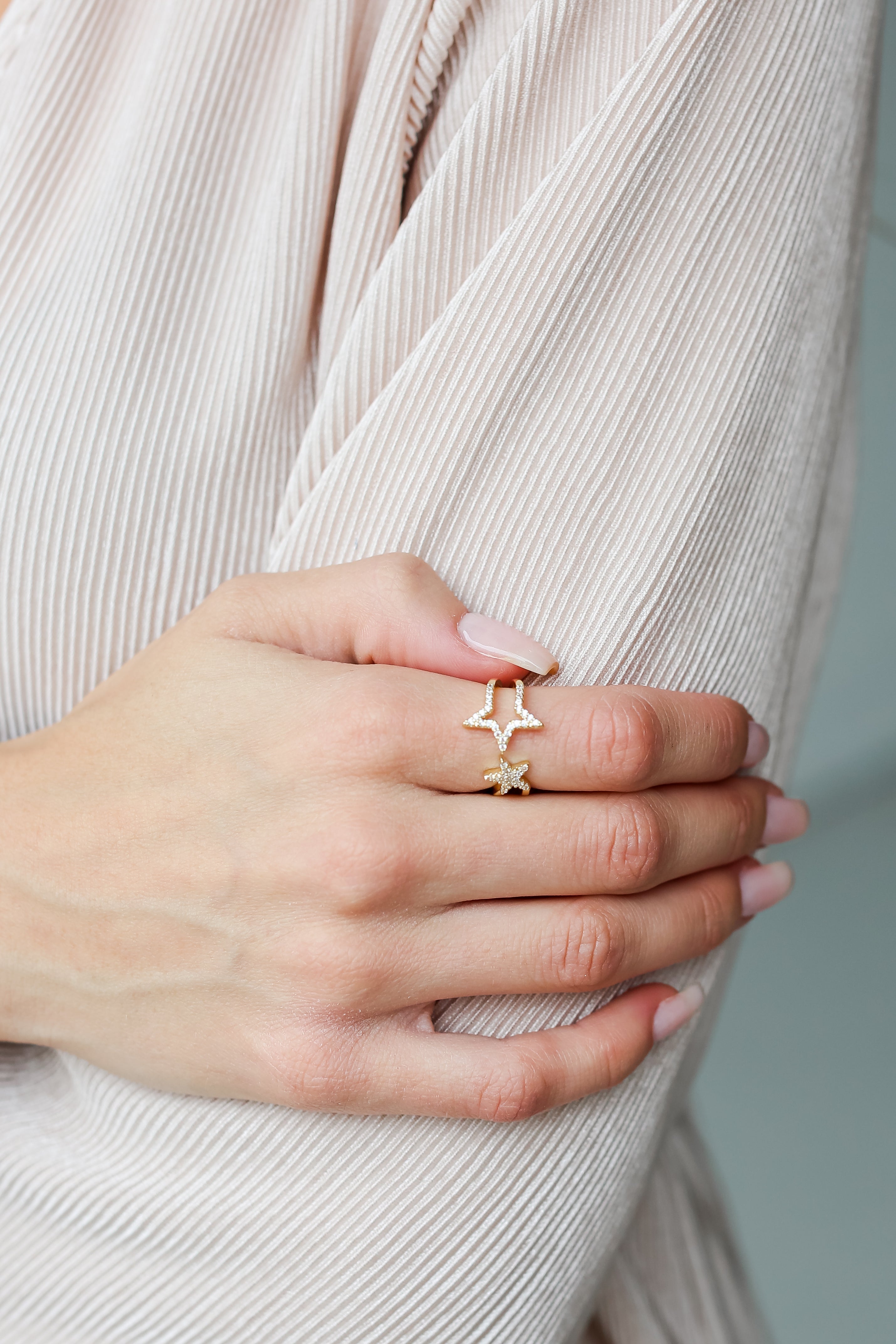 FINAL SALE - Diana Gold Rhinestone Star Ring