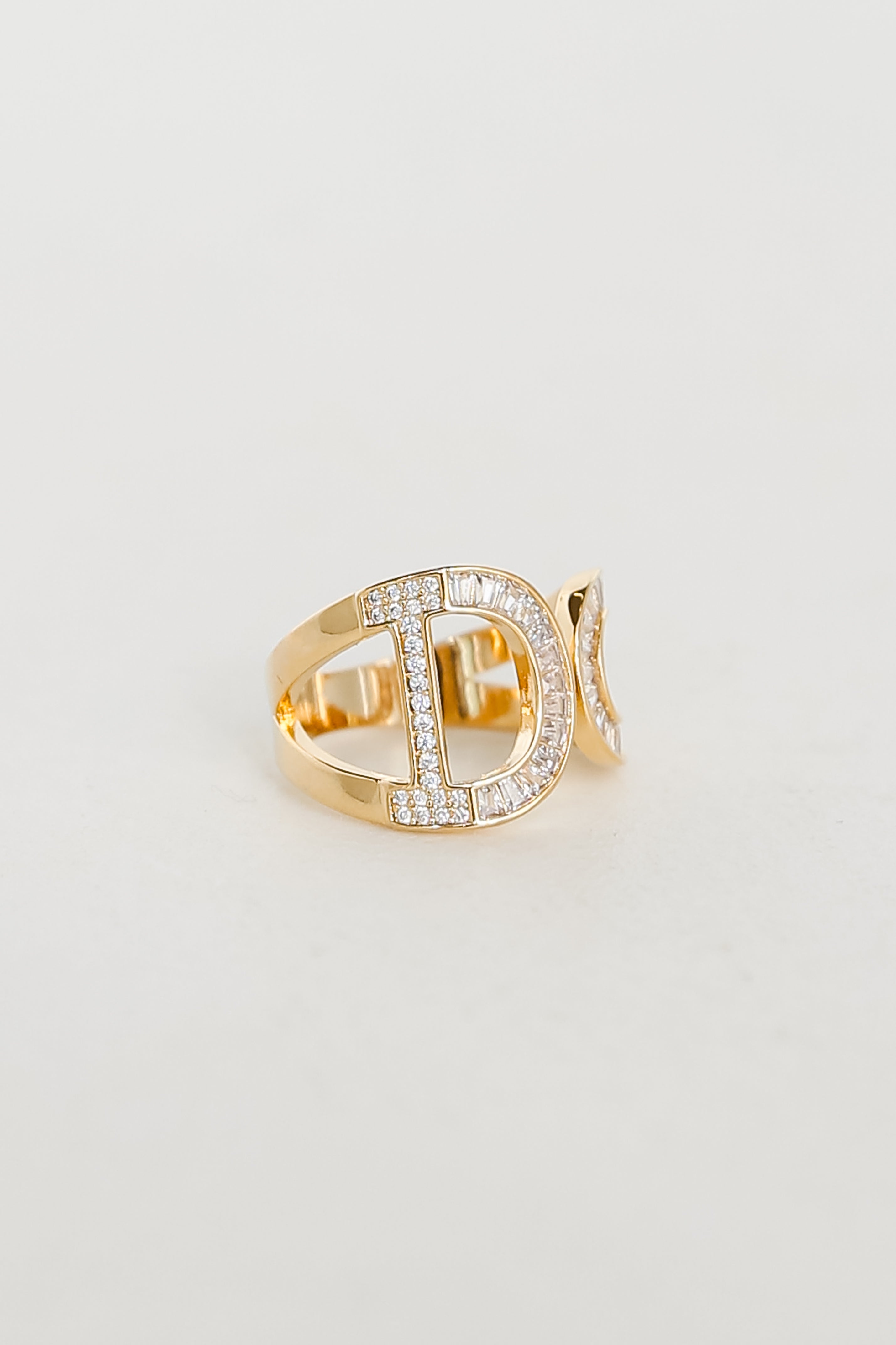 FINAL SALE - Paisley Gold Rhinestone "I Do" Ring