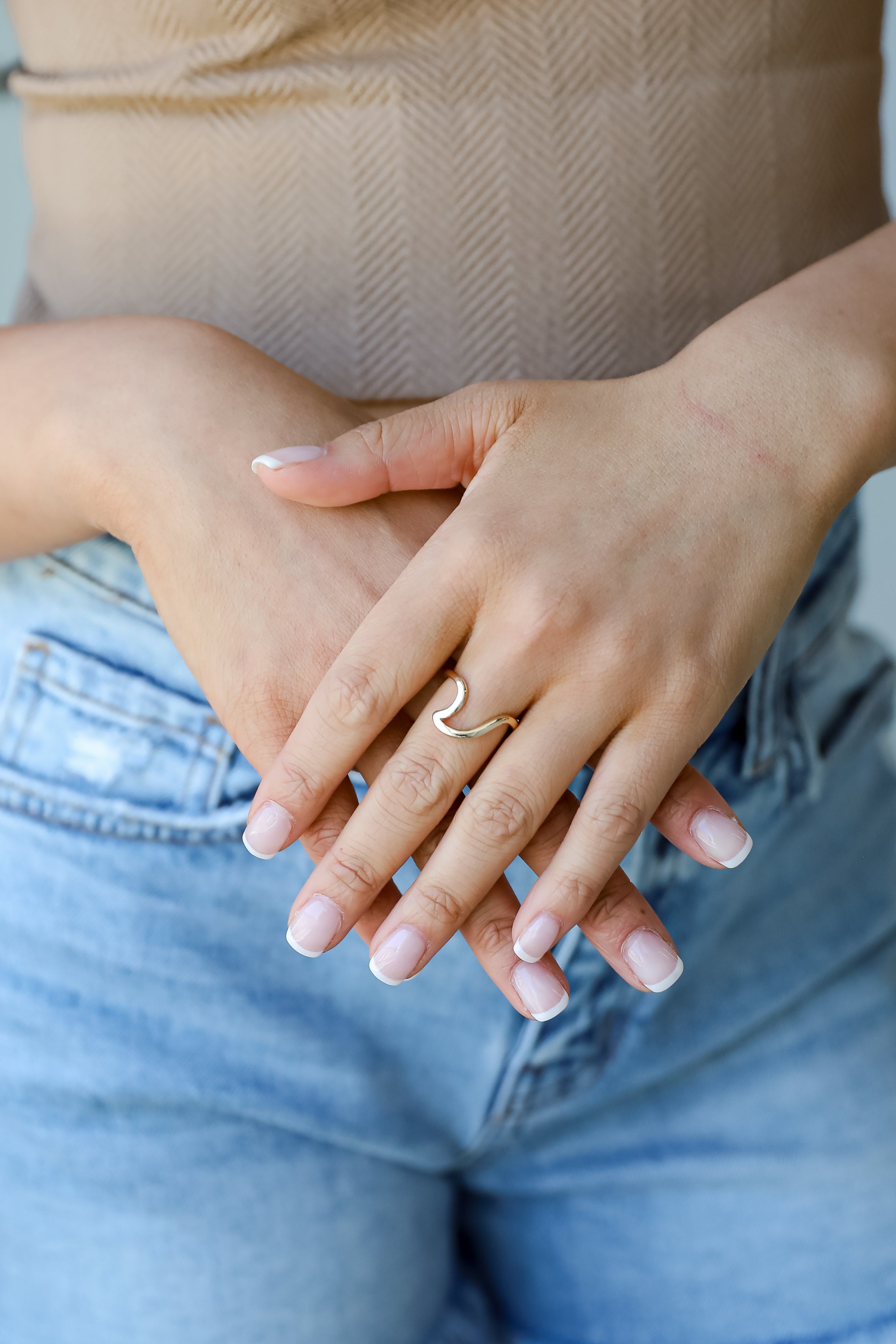 FINAL SALE - Tessa Gold Wave Ring