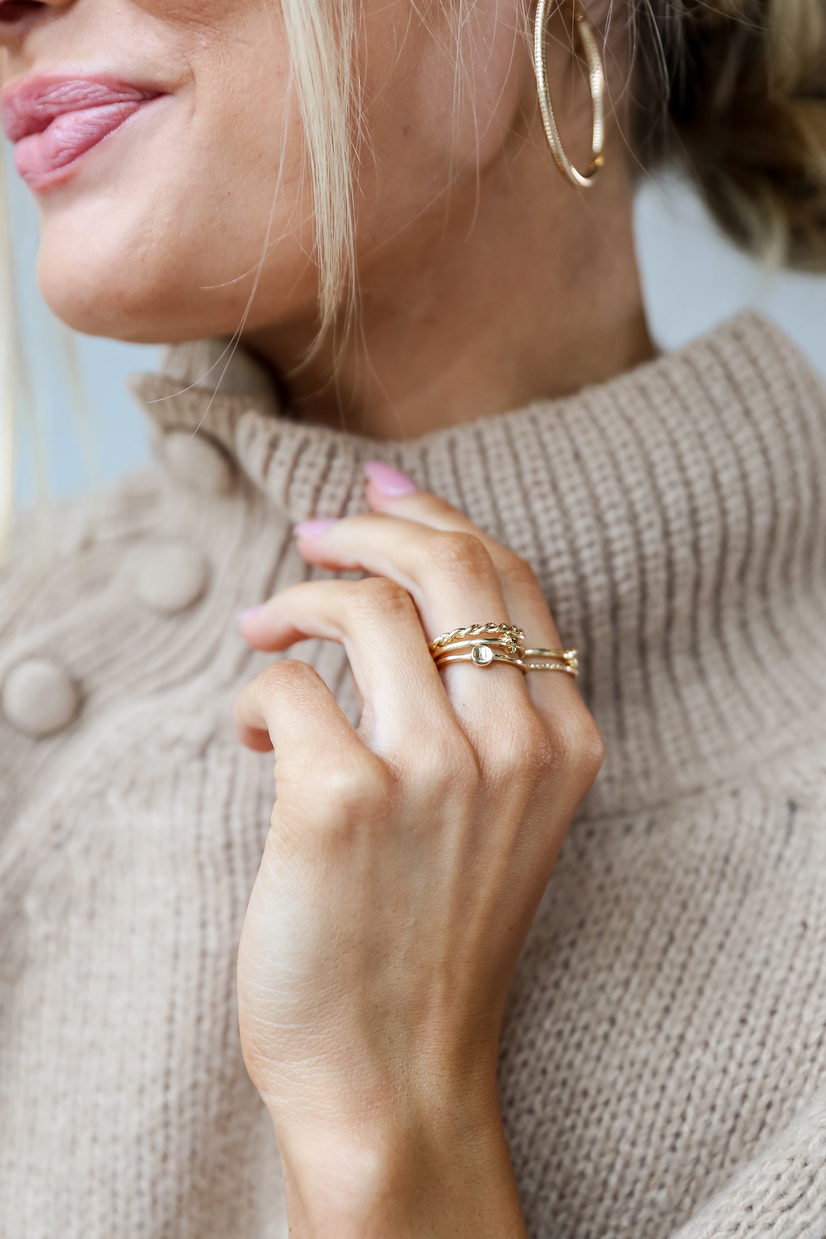 FINAL SALE - Rylee Gold Star + Moon Ring Set