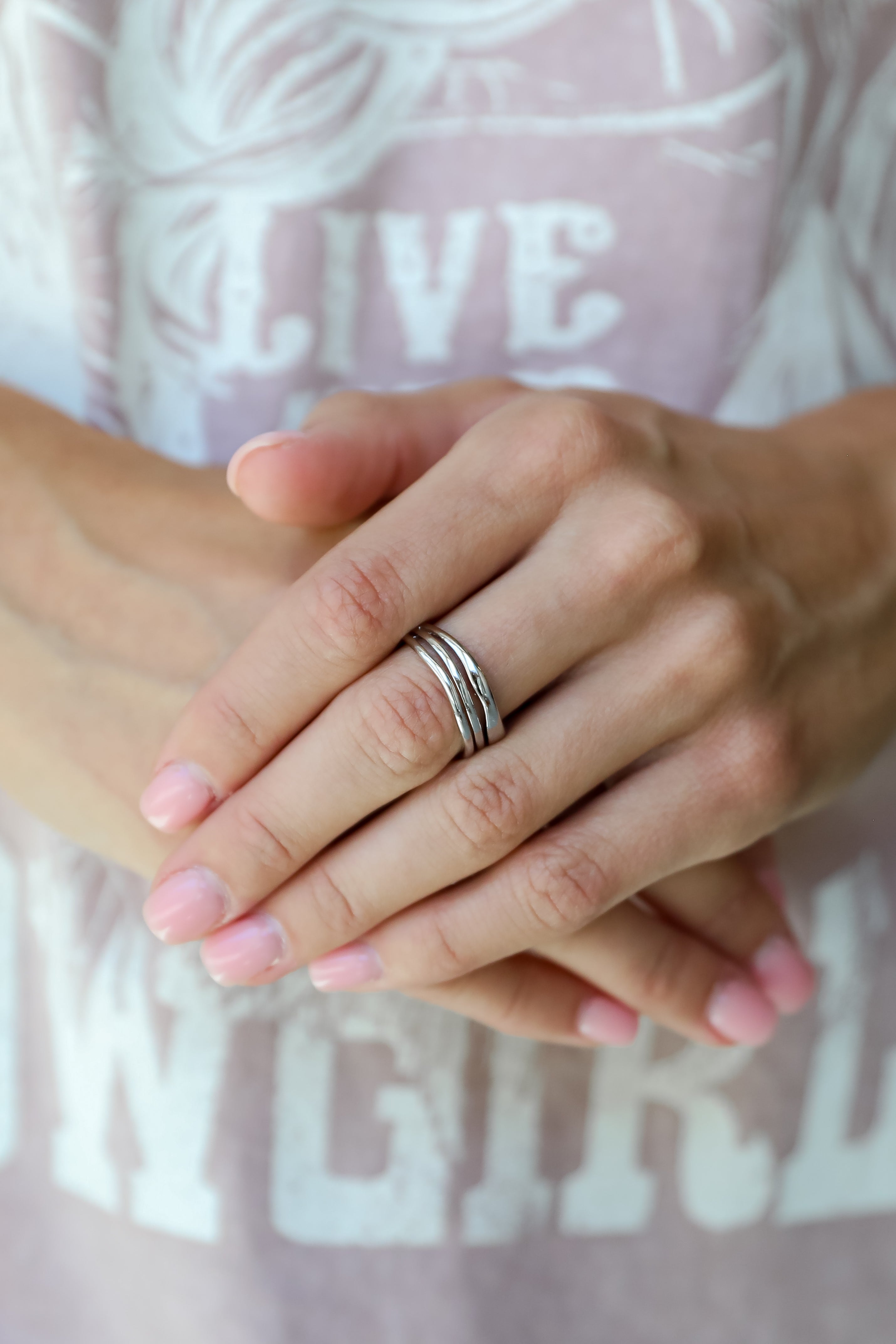 FINAL SALE - Sofia Silver Triple Ring