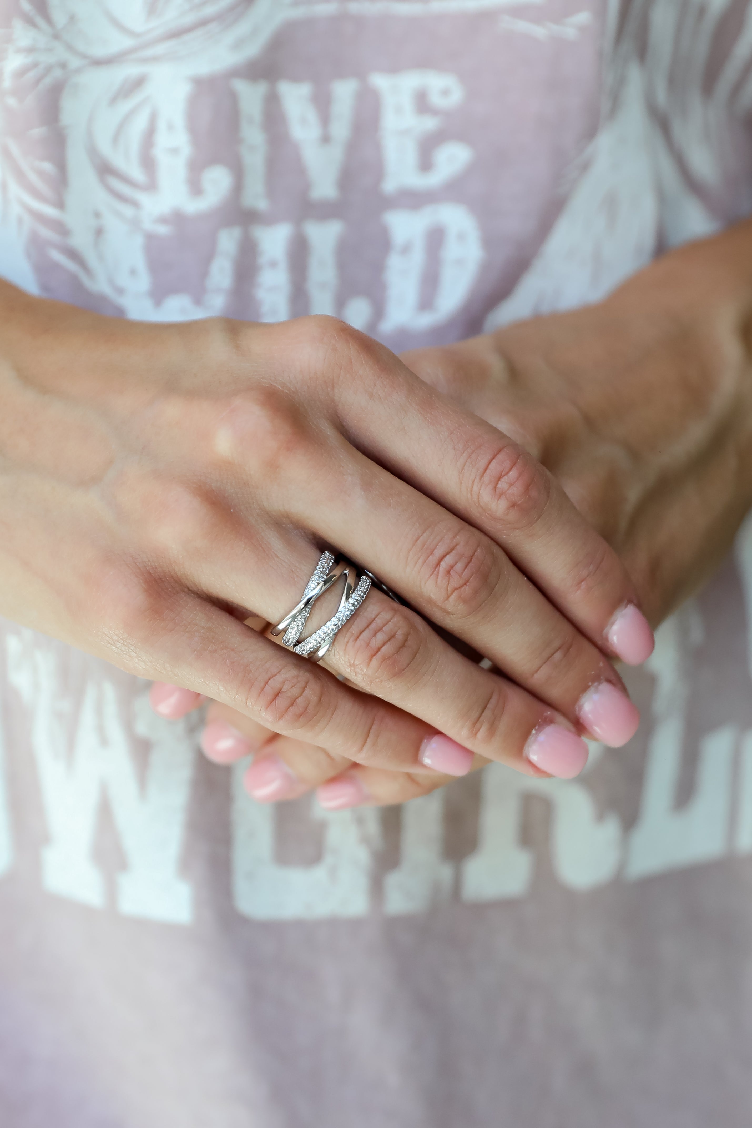 FINAL SALE - Gia Silver Rhinestone Ring