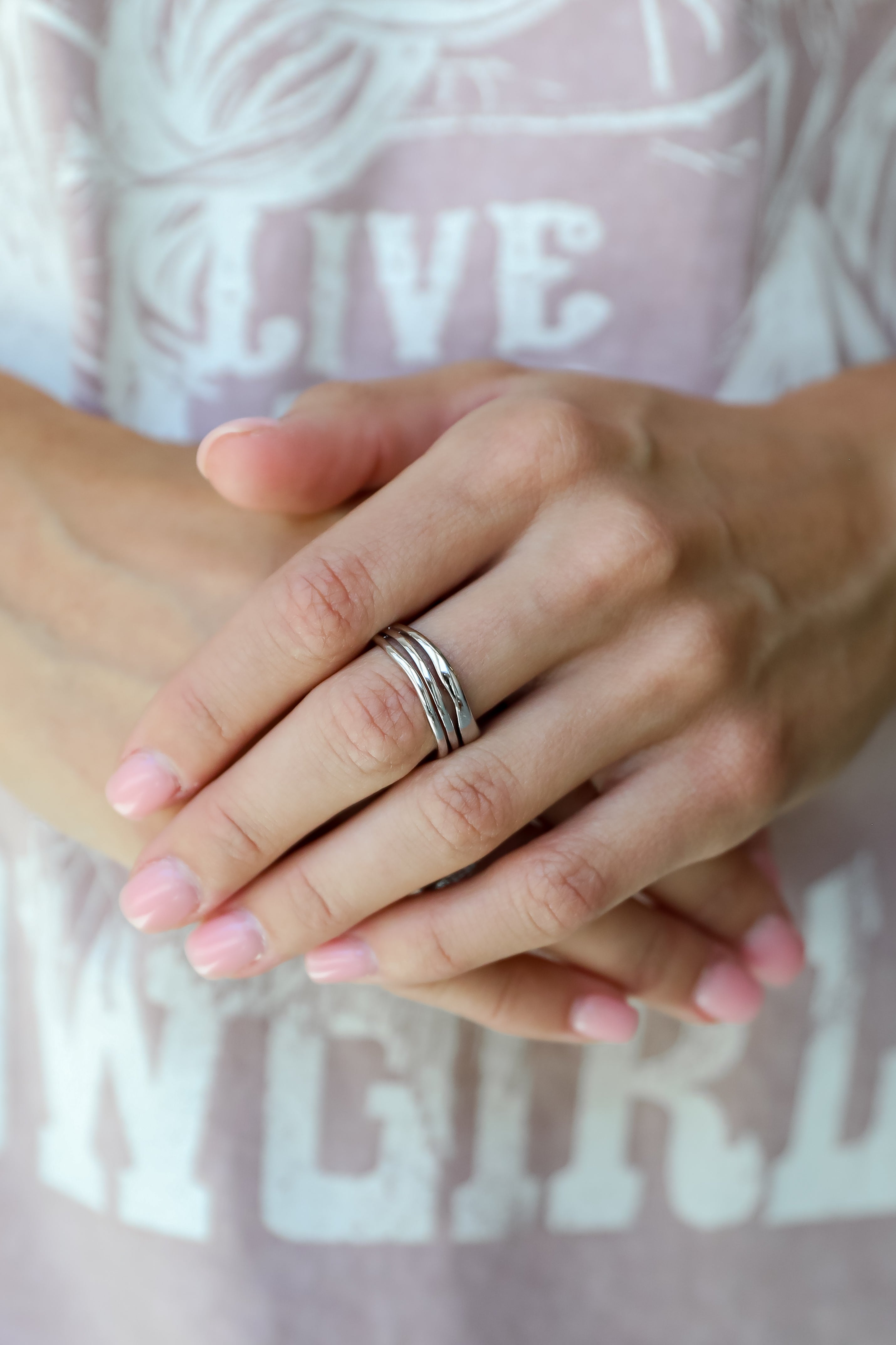 FINAL SALE - Sofia Silver Triple Ring