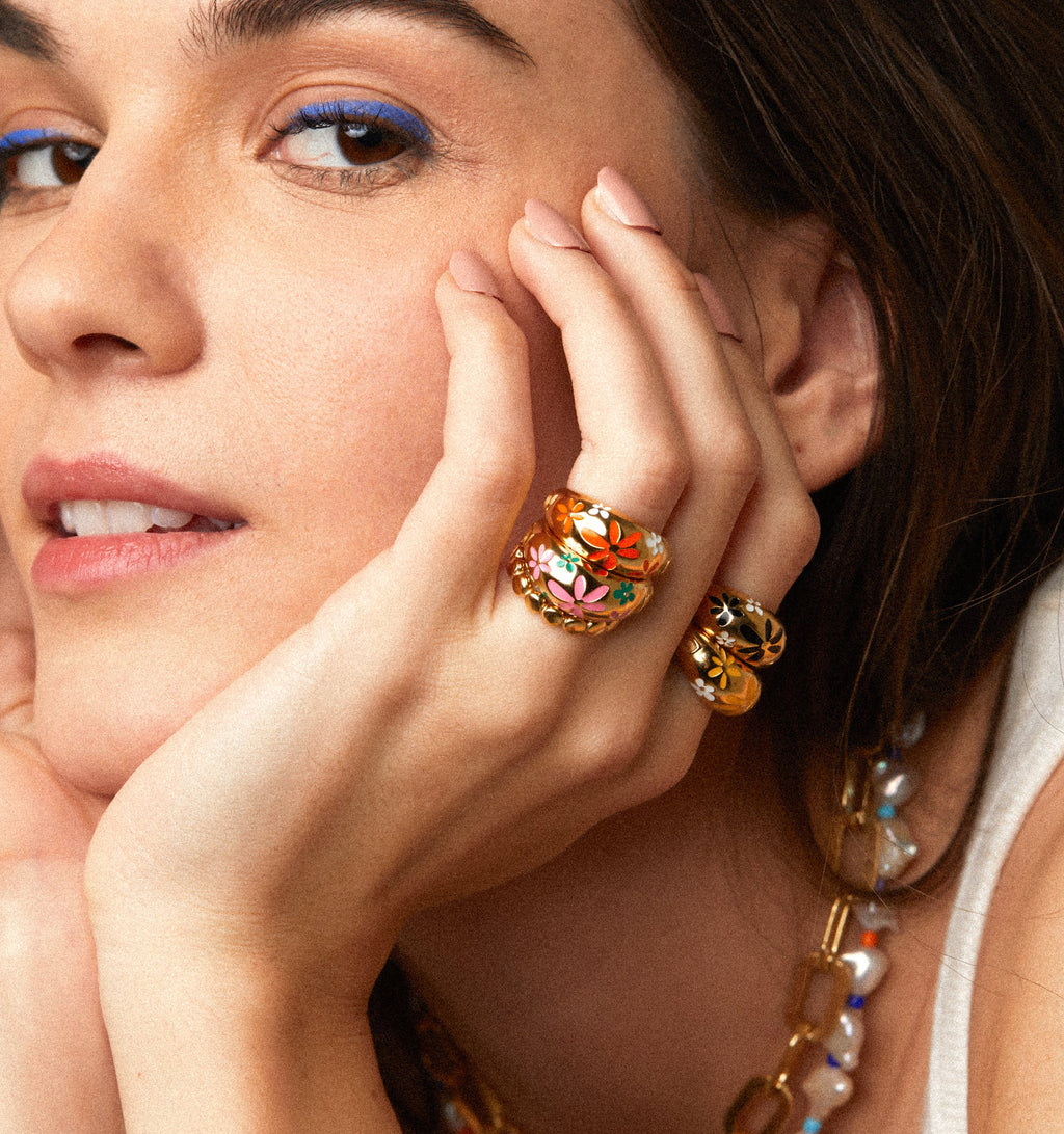 Flower Ring - Blue
