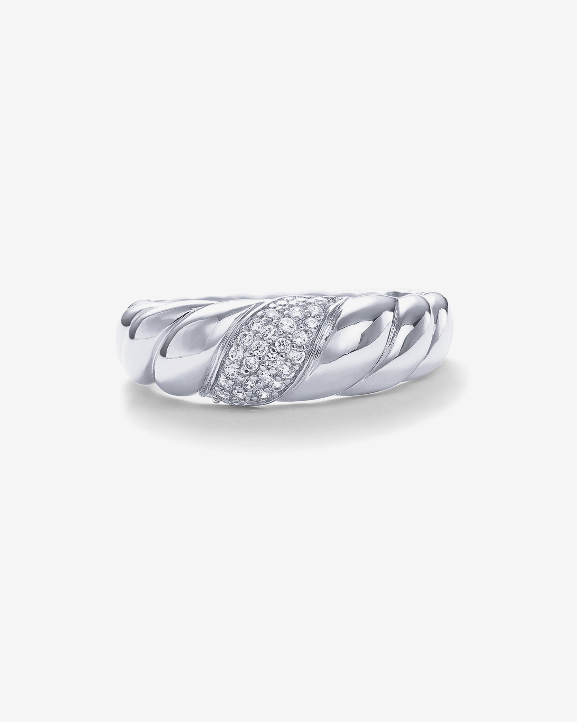 Cubic Zirconia Croissant Ring
