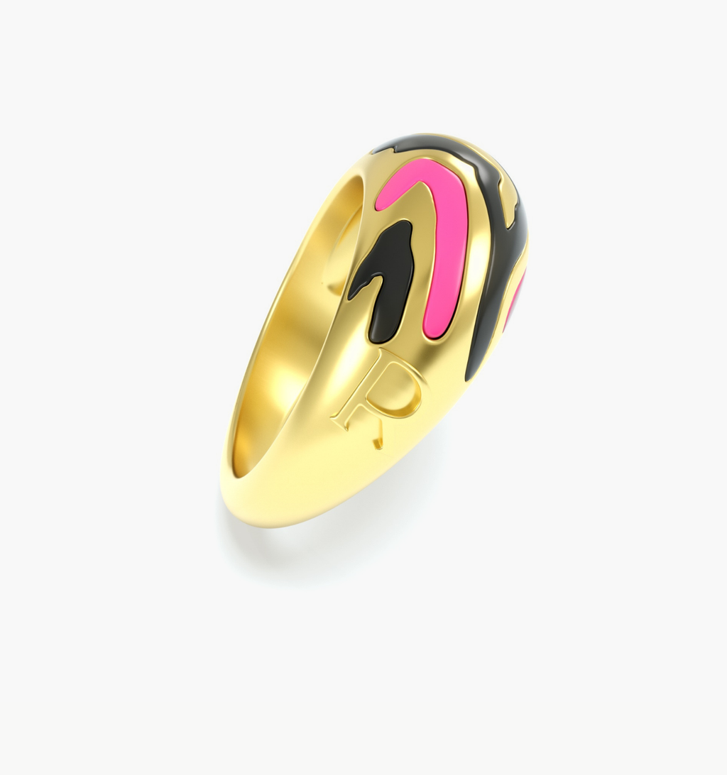 Savannah Dome Ring In Neon Pink