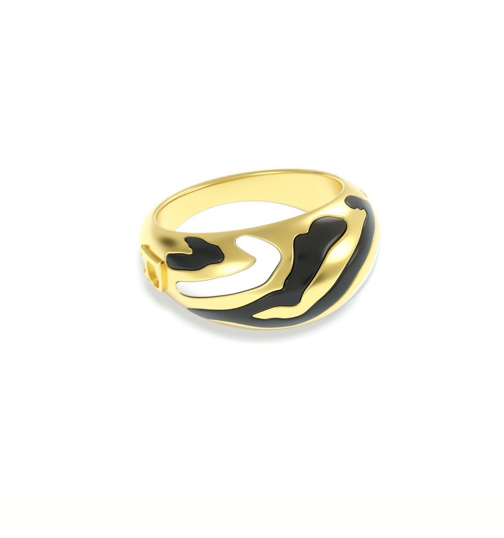 Savannah Dome Ring In Zebra