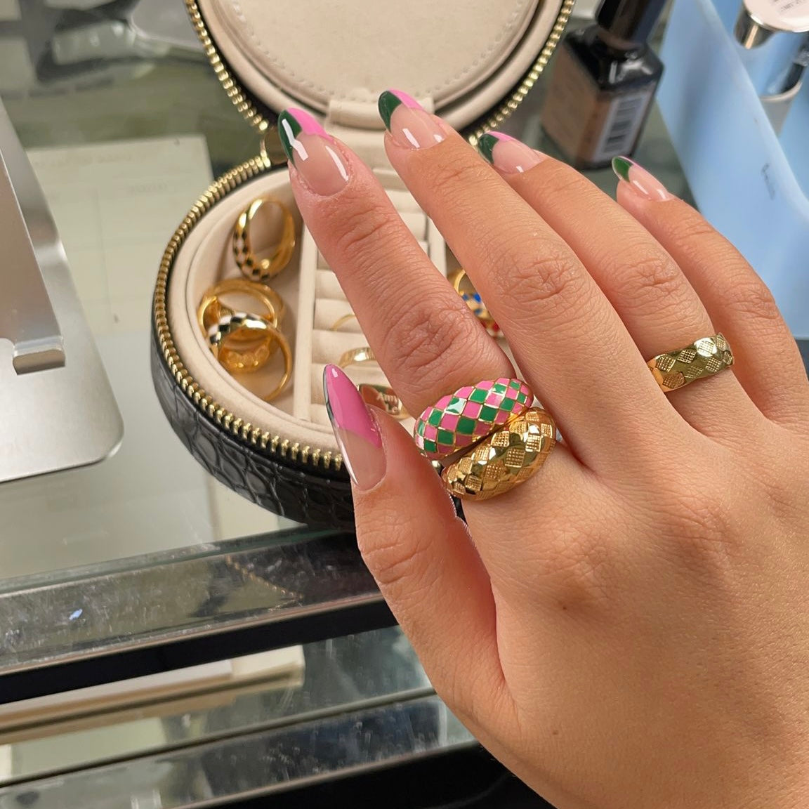 Checker Rings - Set of 2