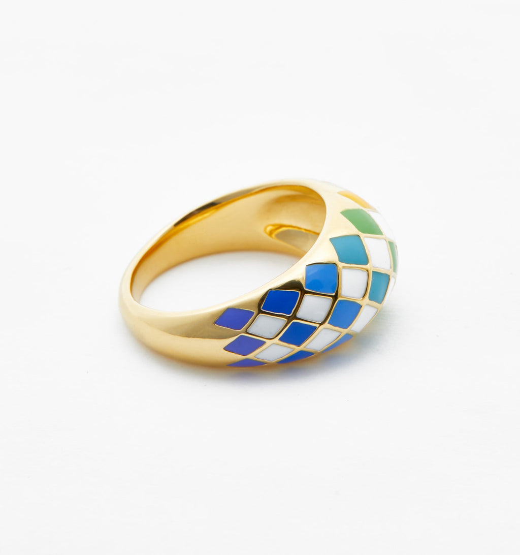 True Rainbow Checker Ring