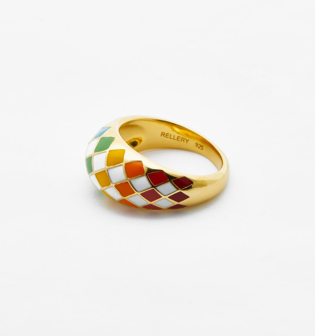 True Rainbow Checker Ring