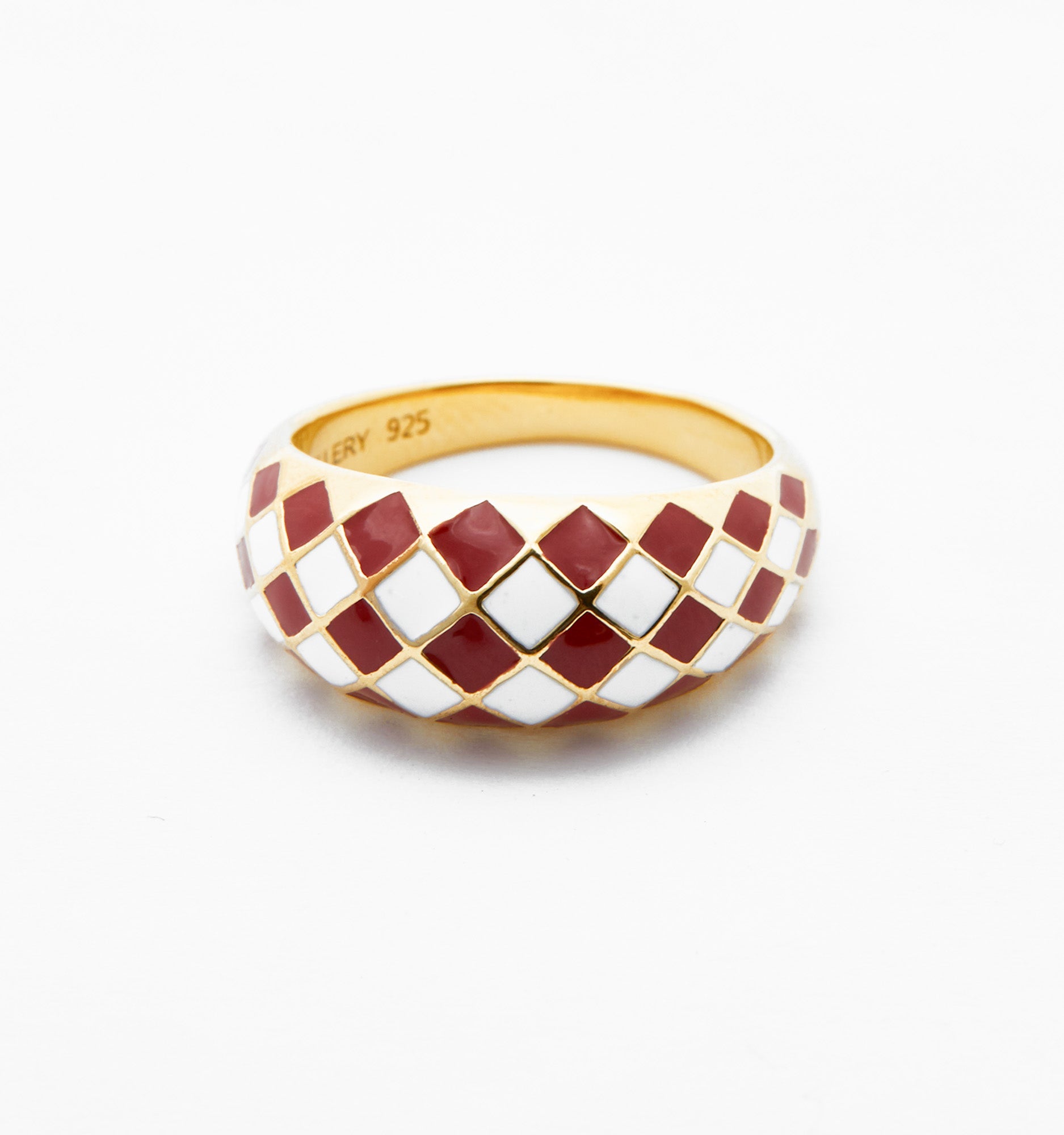 Ruby Red Checker Ring
