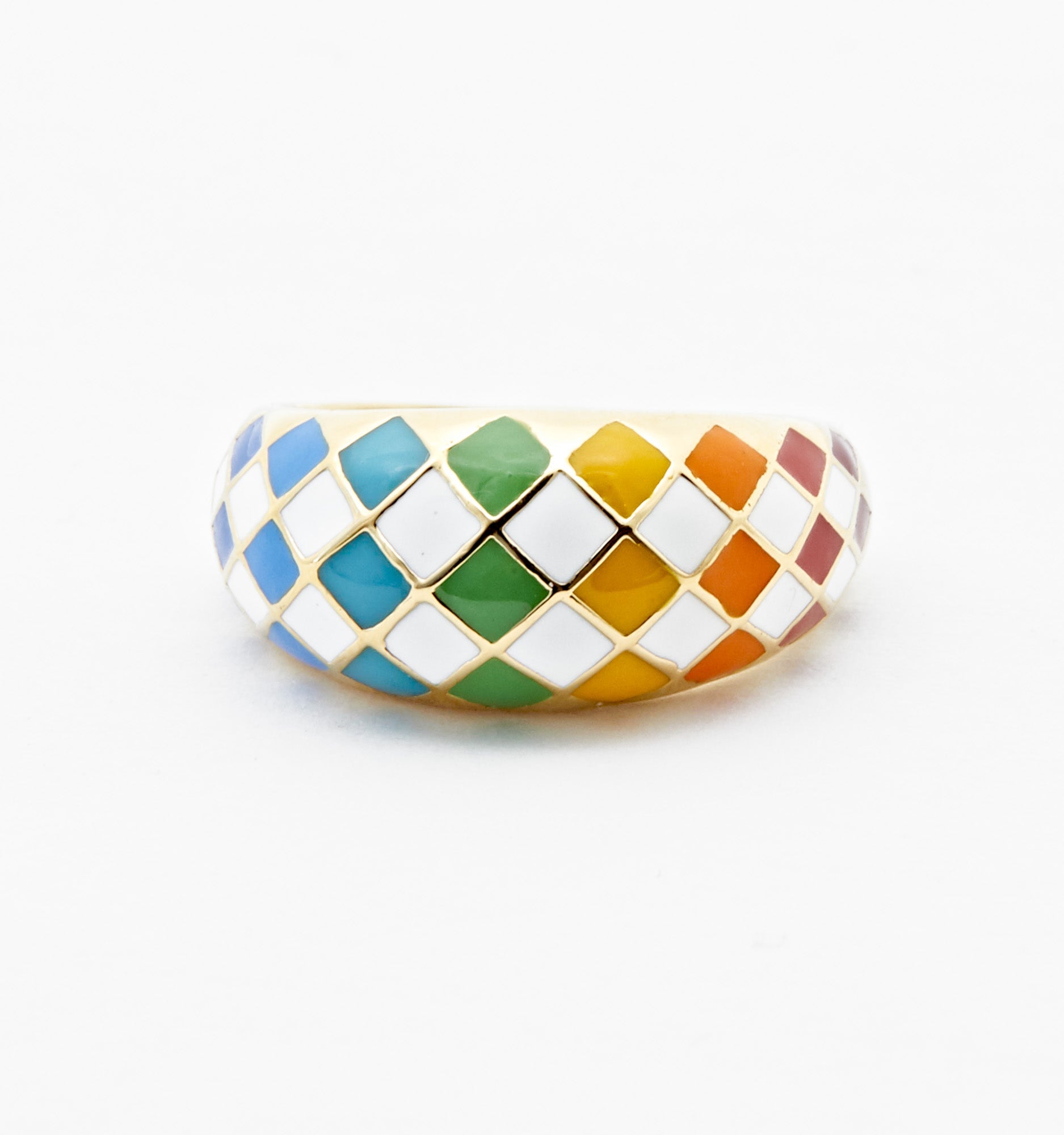 True Rainbow Checker Ring