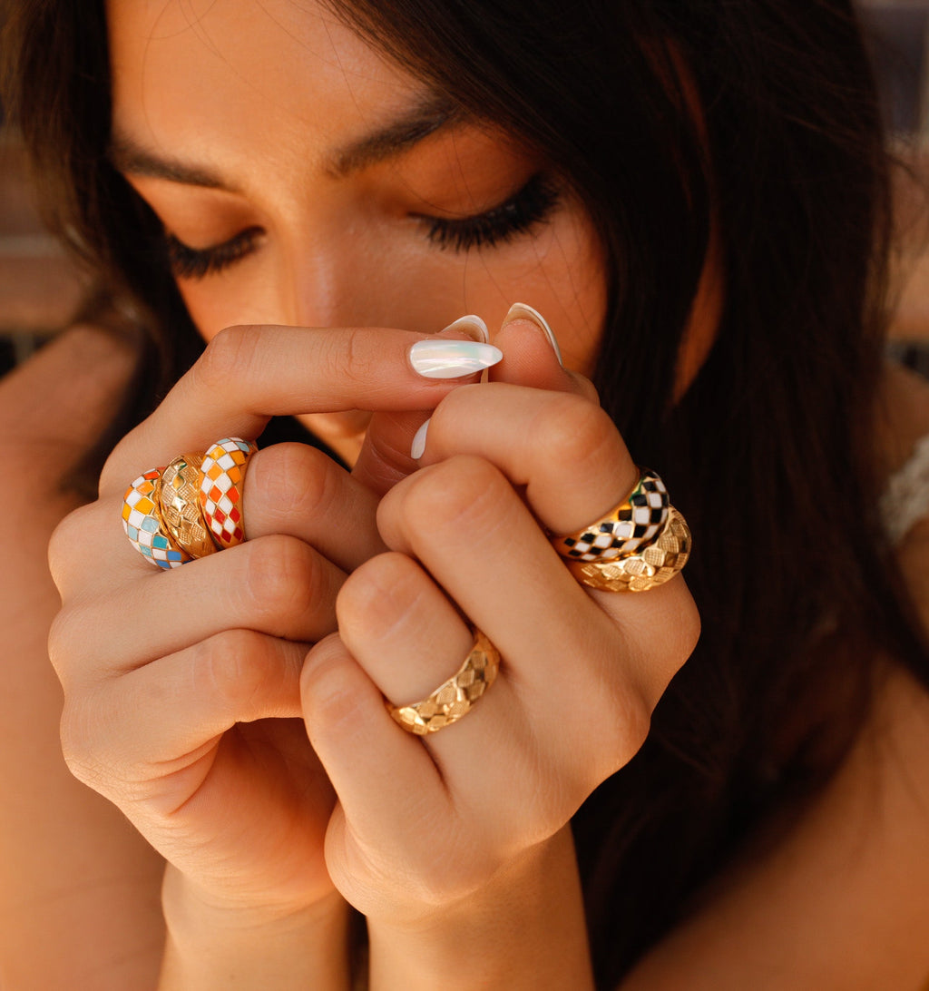 True Rainbow Checker Ring