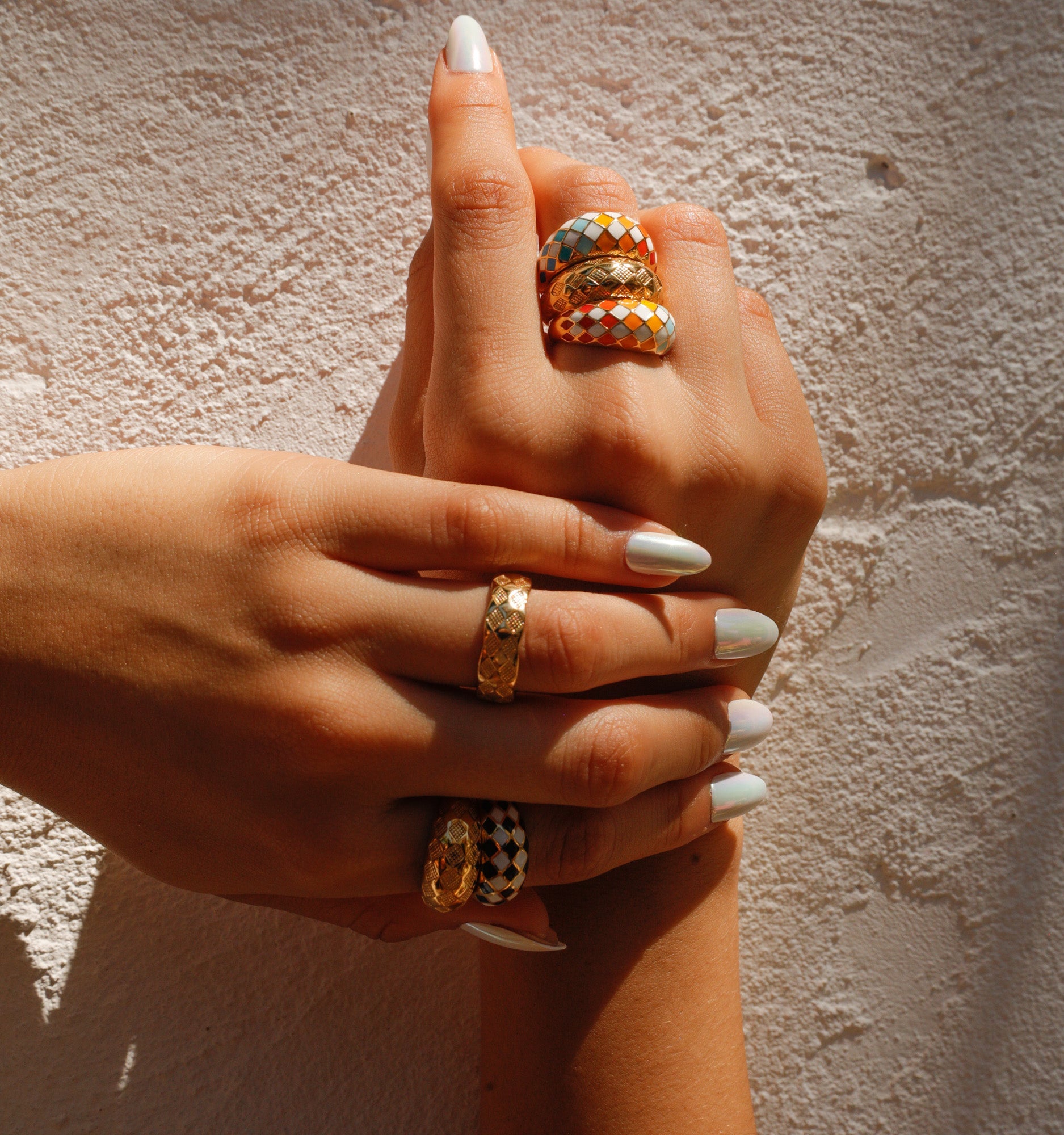 True Rainbow Checker Ring