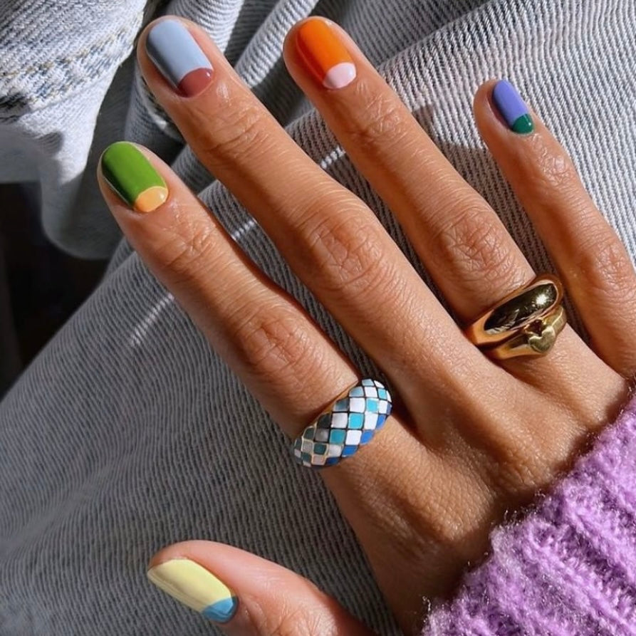 Azure Blue Checker Ring