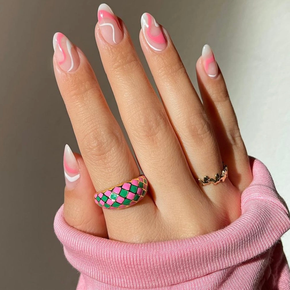 Azure Blue Checker Ring