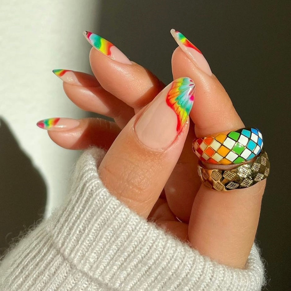Azure Blue Checker Ring