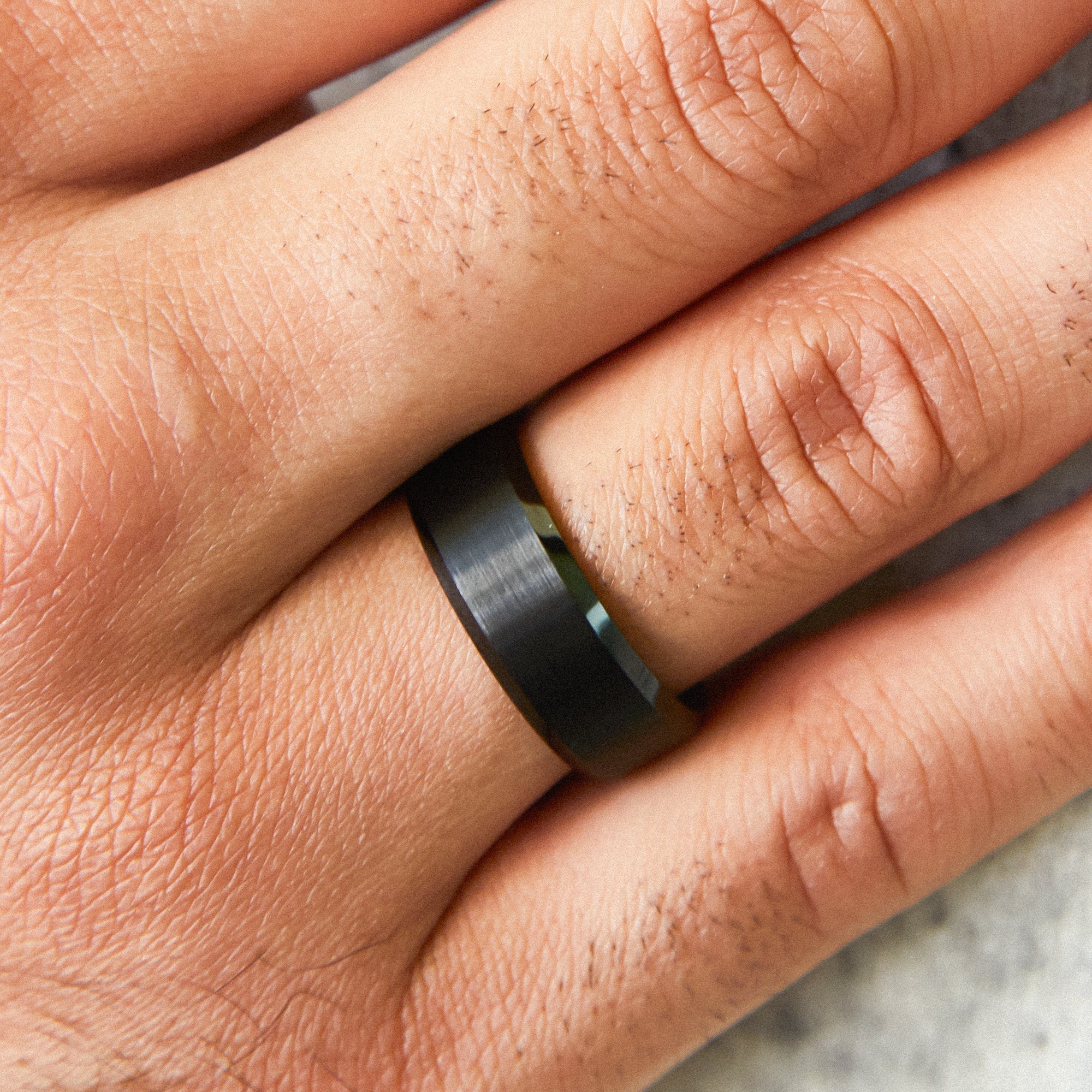 Matte Black Men's Wedding Ring