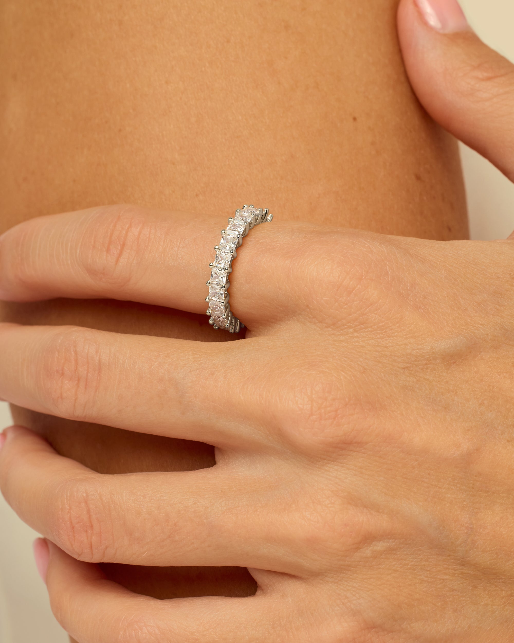 Princess Cut Eternity Band