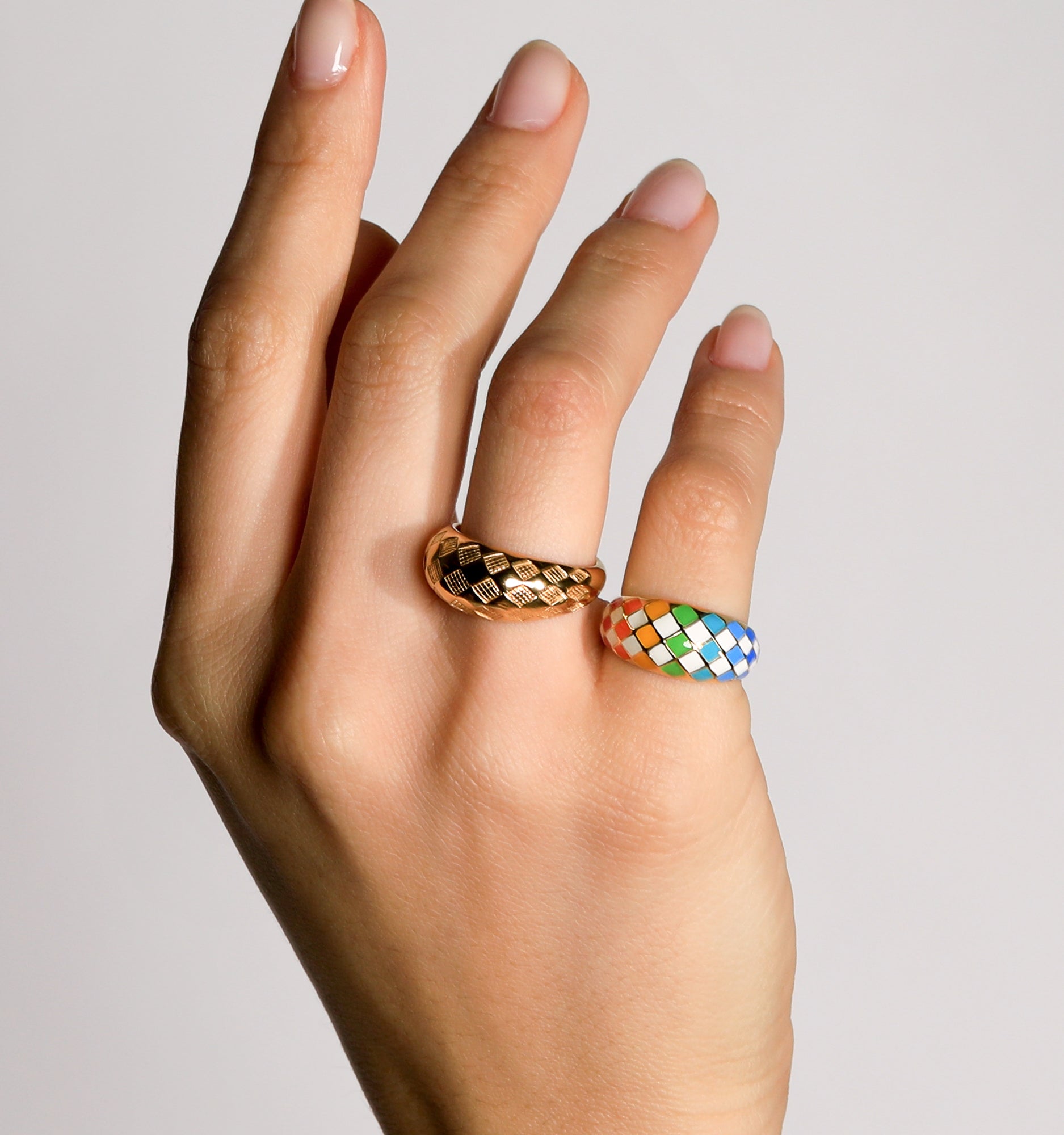 True Rainbow Checker Ring