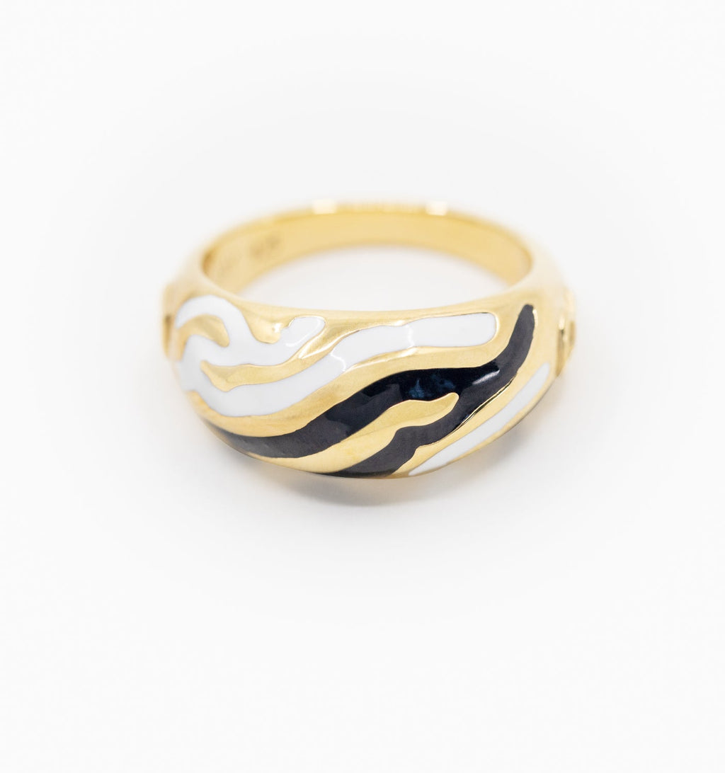 Savannah Dome Ring In Zebra