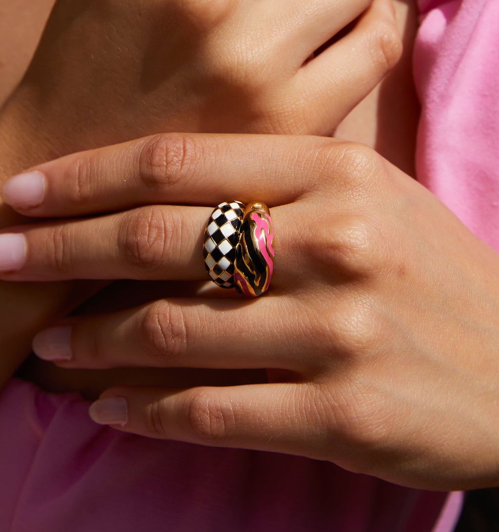Savannah Dome Ring In Neon Pink