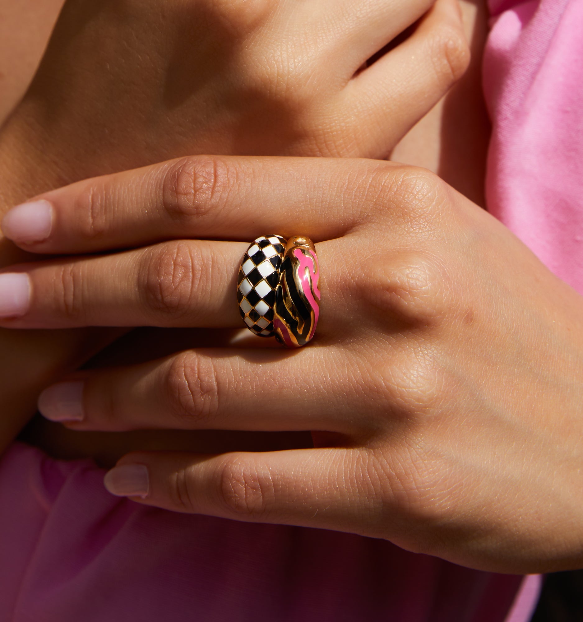 Savannah Dome Ring In Neon Pink