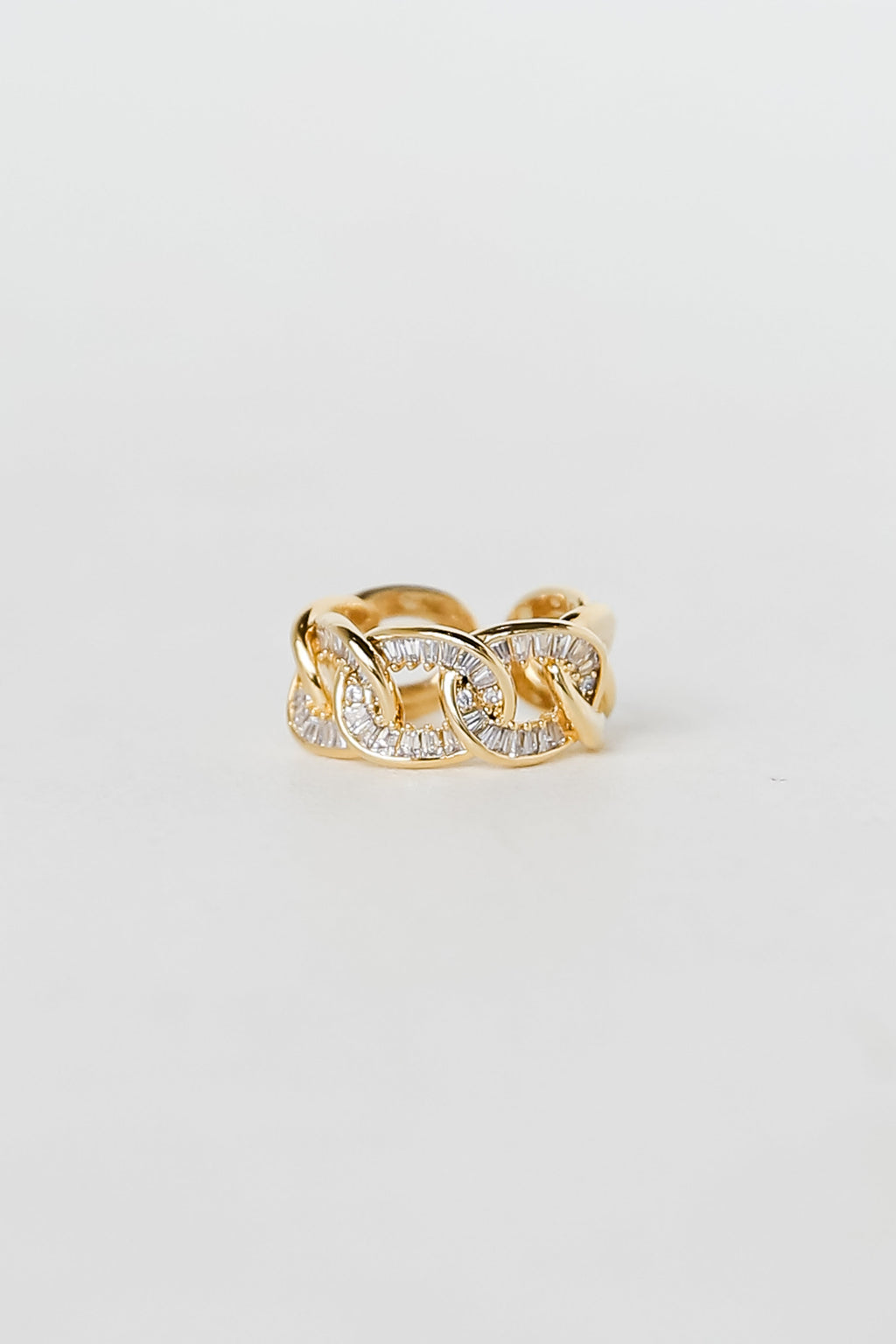 FINAL SALE - Ali Gold Rhinestone Chain Ring