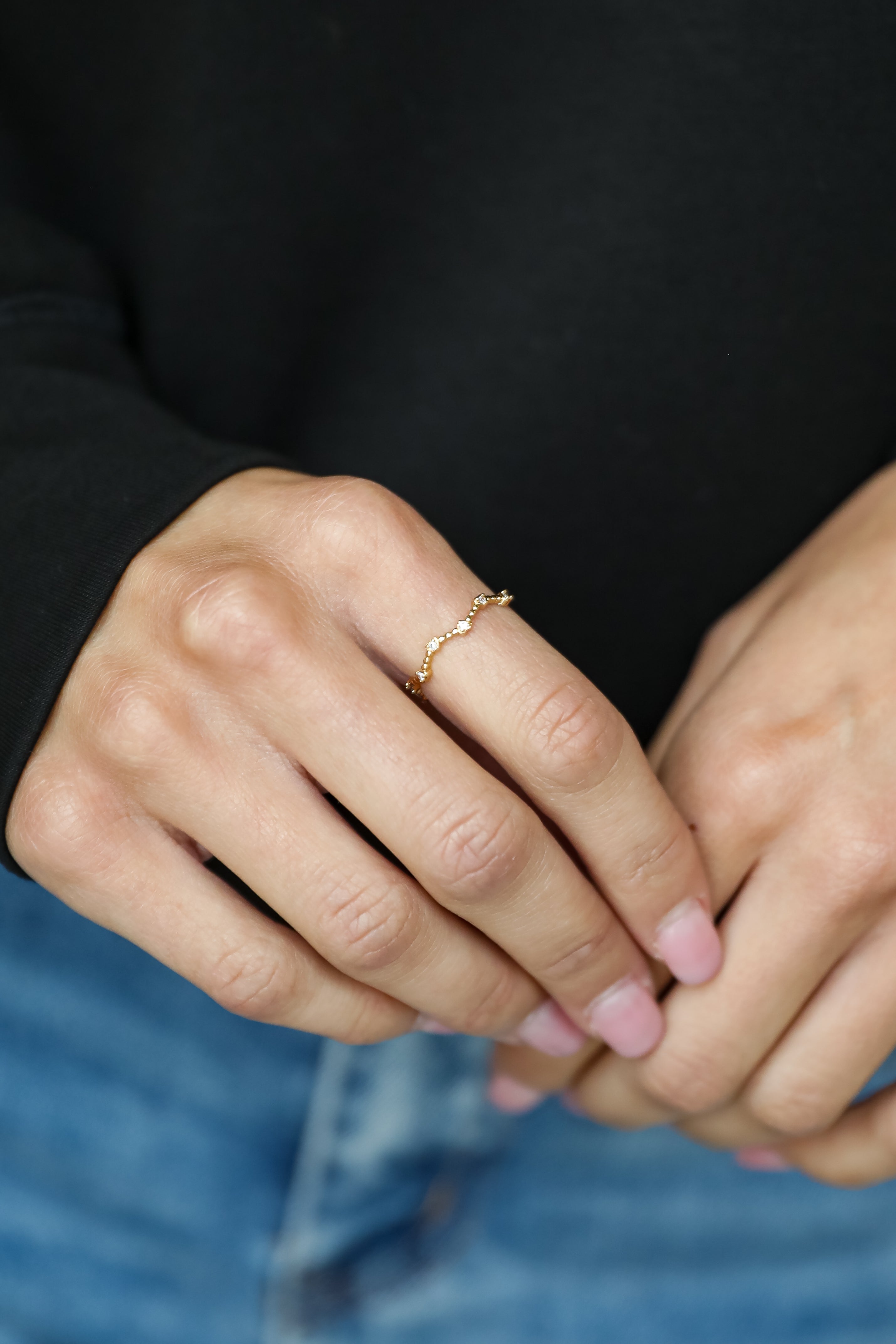 FINAL SALE - Everleigh Gold Rhinestone Heart Ring