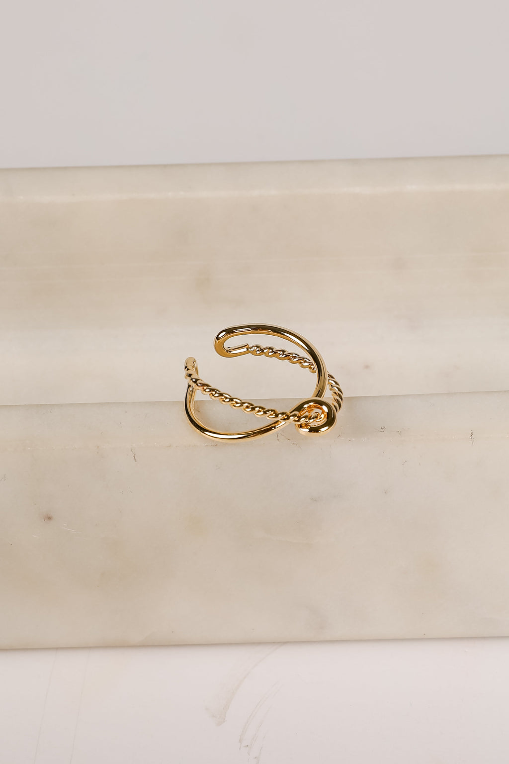 Lucy Gold Knot Double Ring