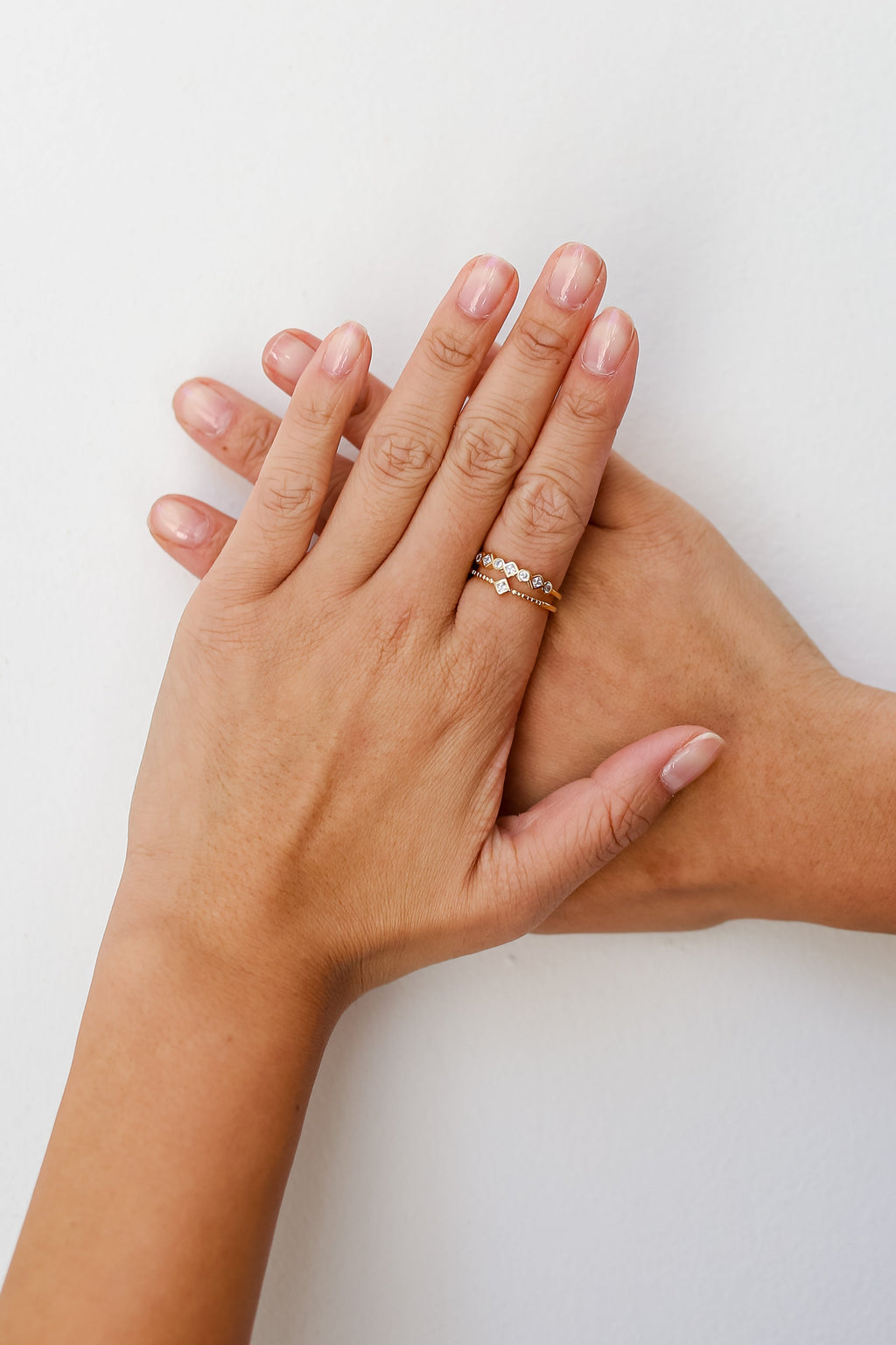 FINAL SALE - Sami Gold Rhinestone Double Ring