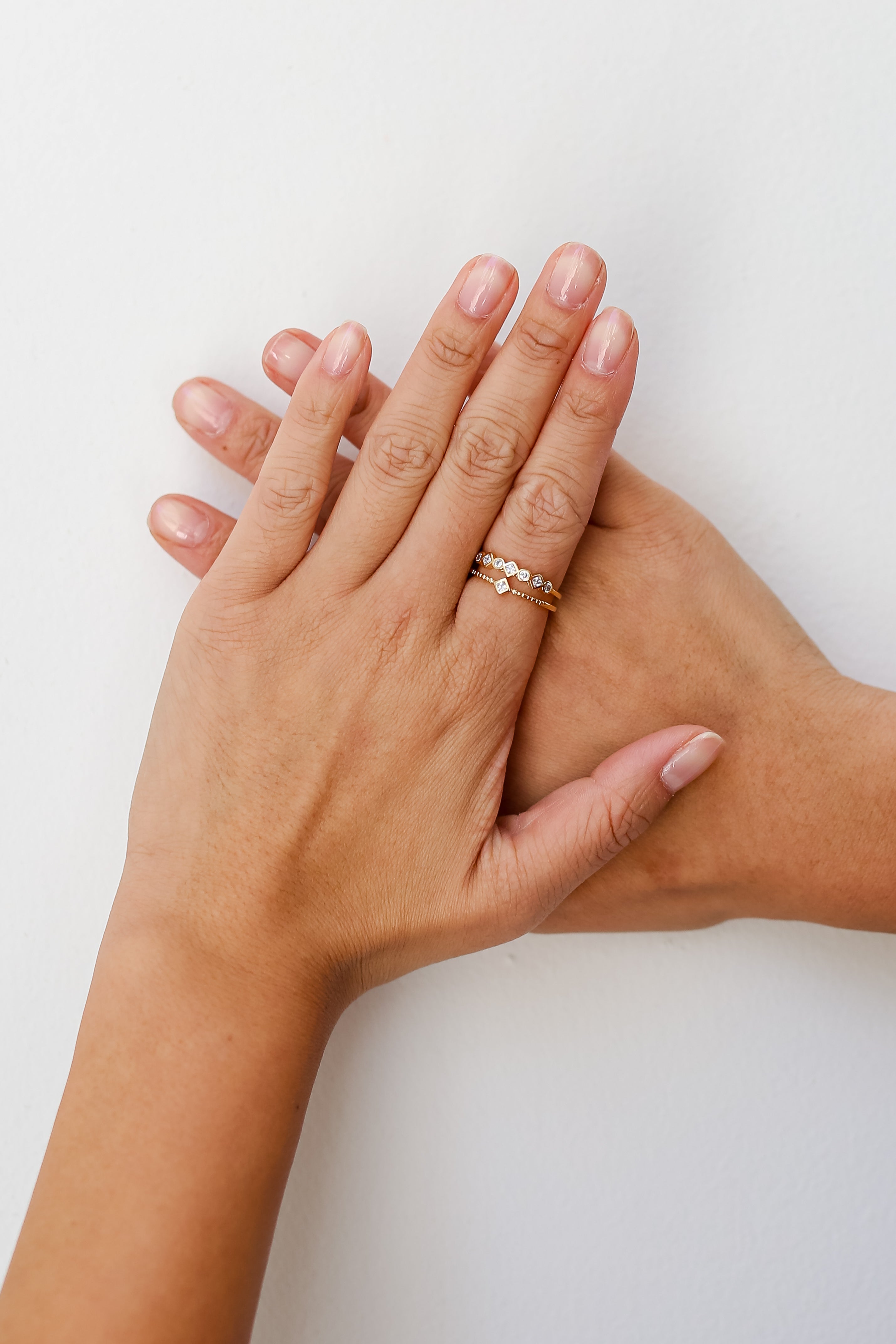 FINAL SALE - Sami Gold Rhinestone Double Ring