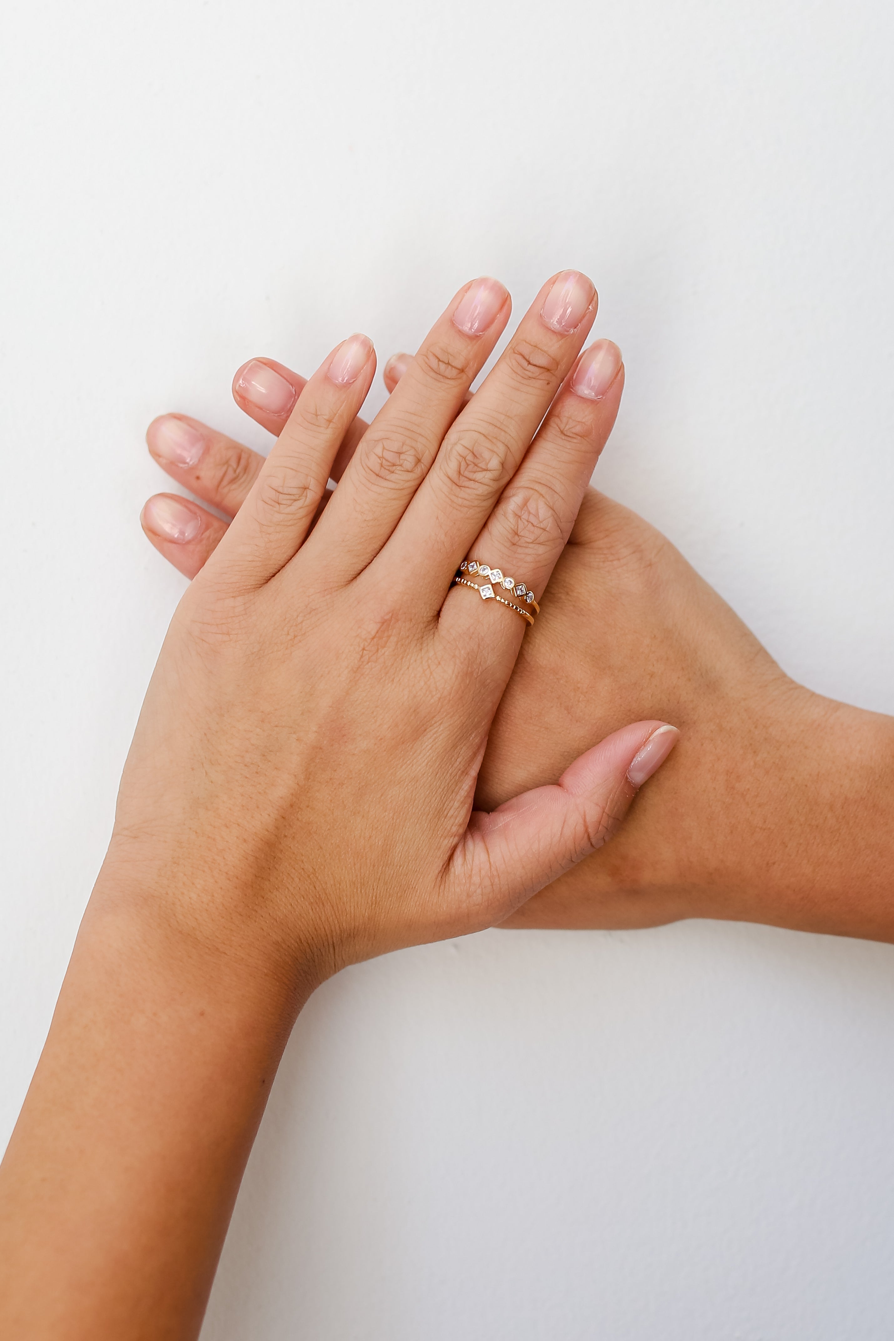 FINAL SALE - Sami Gold Rhinestone Double Ring